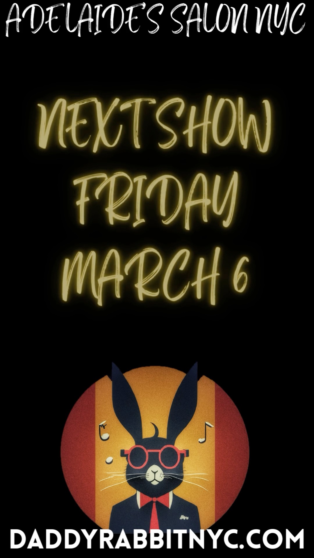 Daddy Rabbit Rabbit is the most unpredictable and diverse live music show in NYC. Just two more days until the next phenomenal event.
TICKETS@ https://daddy-rabbit.turntabletickets.com
#nyc #livemusic #livemusicnyc #jazz #funk #soul