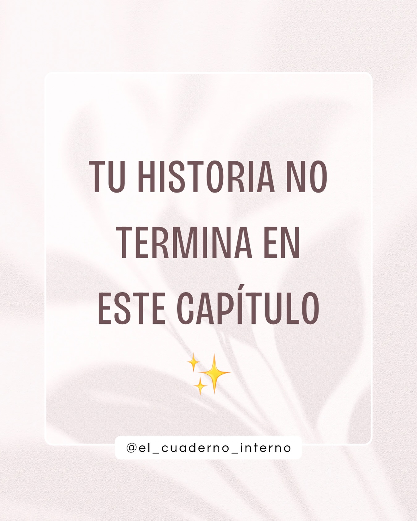 Siempre podes empezar un nuevo capítulo en tu vida, con más amor, más firmeza y determinación 🩷✨
#elcuadernointerno #frasesqueacompañan #motivacionpersonal #amorpropio #palabrasqueacompañan