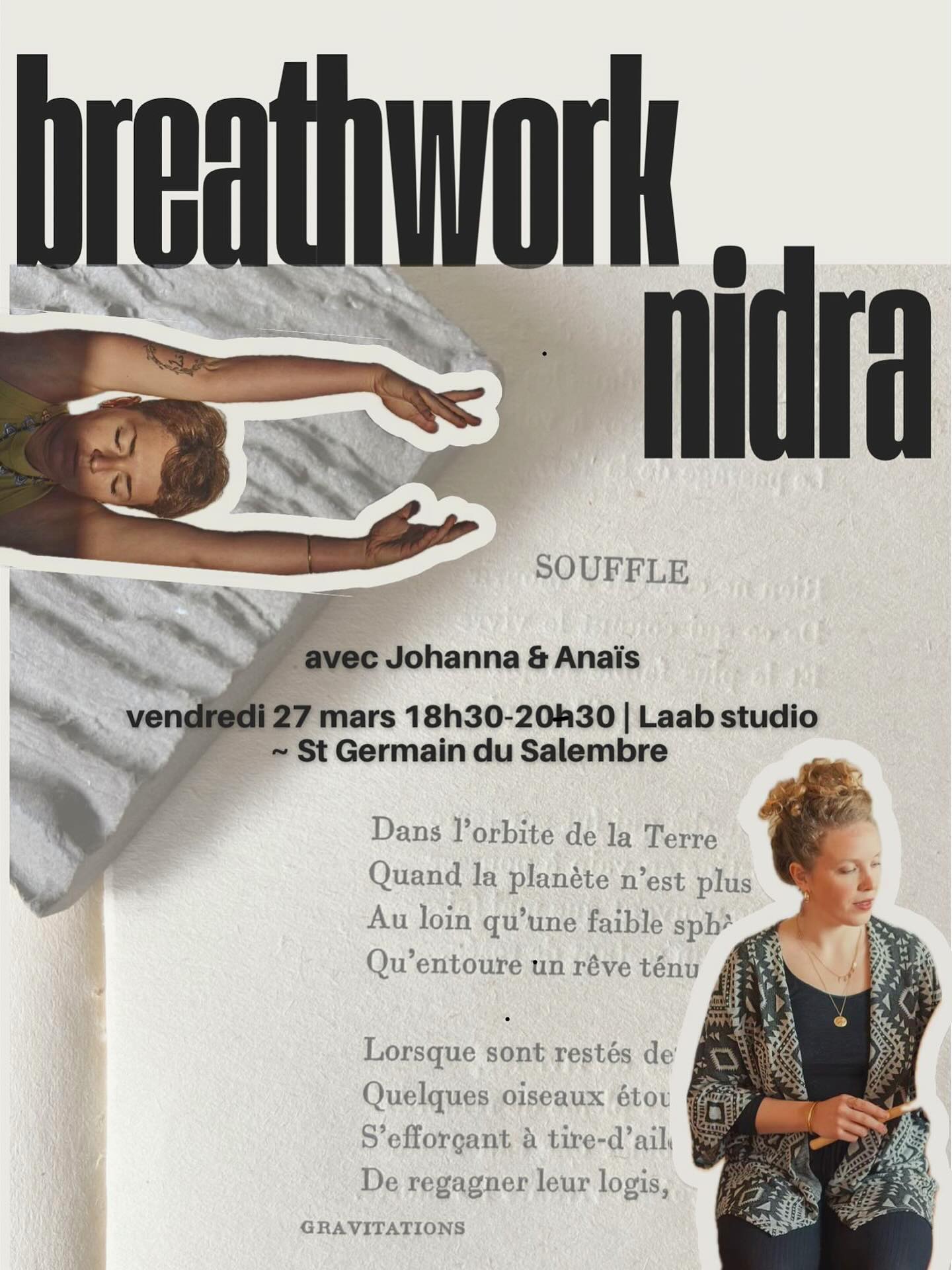 • BREATHWORK & NIDRA •
Un temps de pause pour se reconnecter à son souffle et son monde intérieur.
Vendredi 27 mars
De 18h30 à 20h30
Au @laabstudio_
🌬️ La première partie de l’atelier sera consacrée au breathwork, sous la Guidance de Johanna @feetonzarbiayoga .
En commençant par une mise en mouvement douce pour éveiller le corps puis en poursuivant avec un voyage respiratoire, vous pourrez vous offrir un lâcher prise favorisé, une circulation de l’énergie et l’exploration d’états de conscience modifiés.
🌸 Dans la continuité de cette expérience et pour intégrer avec douceur ce qui aura été vécu, Anaïs de @naturappiness vous guidera dans une séance de yoga nidra. Après l’intensité du souffle, allongés confortablement, vous pourrez vous laisser porter par la voix et le bain sonore des instruments.
Le corps et l’esprit se déposeront plus profondément, offrant un repos profond sur les plans physique, mental et émotionnel.
Nous avons hâte de vous retrouver pour cette pratique à la fois douce et puissante.
🙏🏼