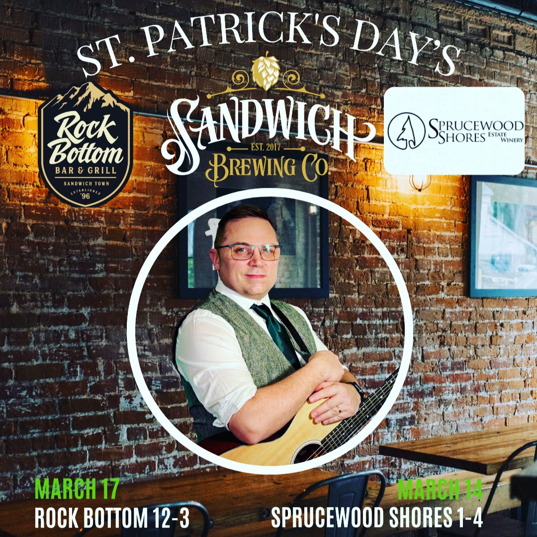 St Patrick's day plans? March 14 @sprucewoodshores 1-4 March 17 @rock_bottom_bar_and_grill 12-3 and @sandwichbrewing March 17 4-7. I love playing Irish music and Celtic favourites. One of the best times of the year for music.