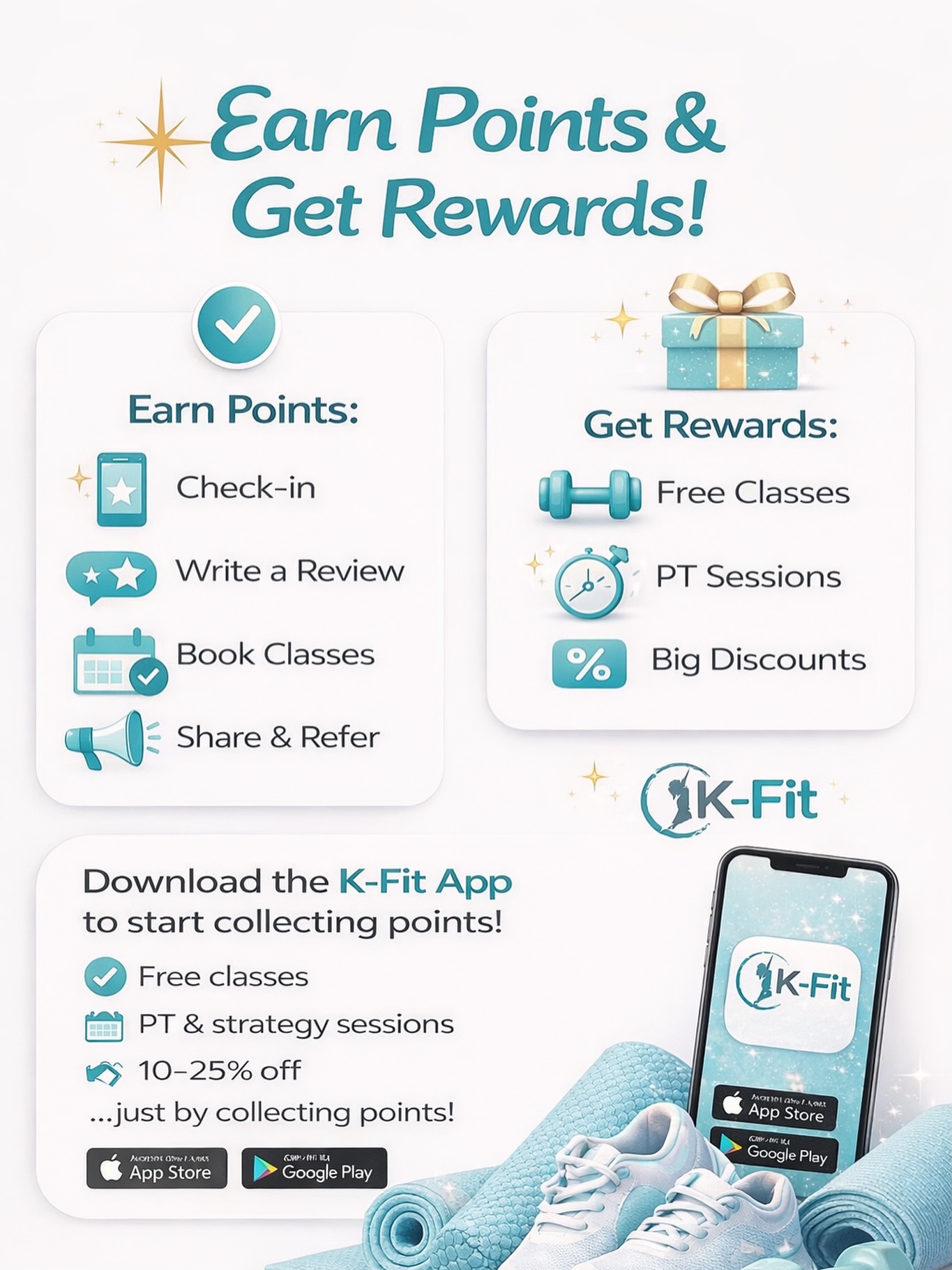 REMINDER REFERRALS: Right now is a great time to get your loved ones and those who are often inspired by your new “love for fitness” to join you! 😊
EARN:
10pts per referral
40pts if they sign up
TOTAL: 50 pts = $50