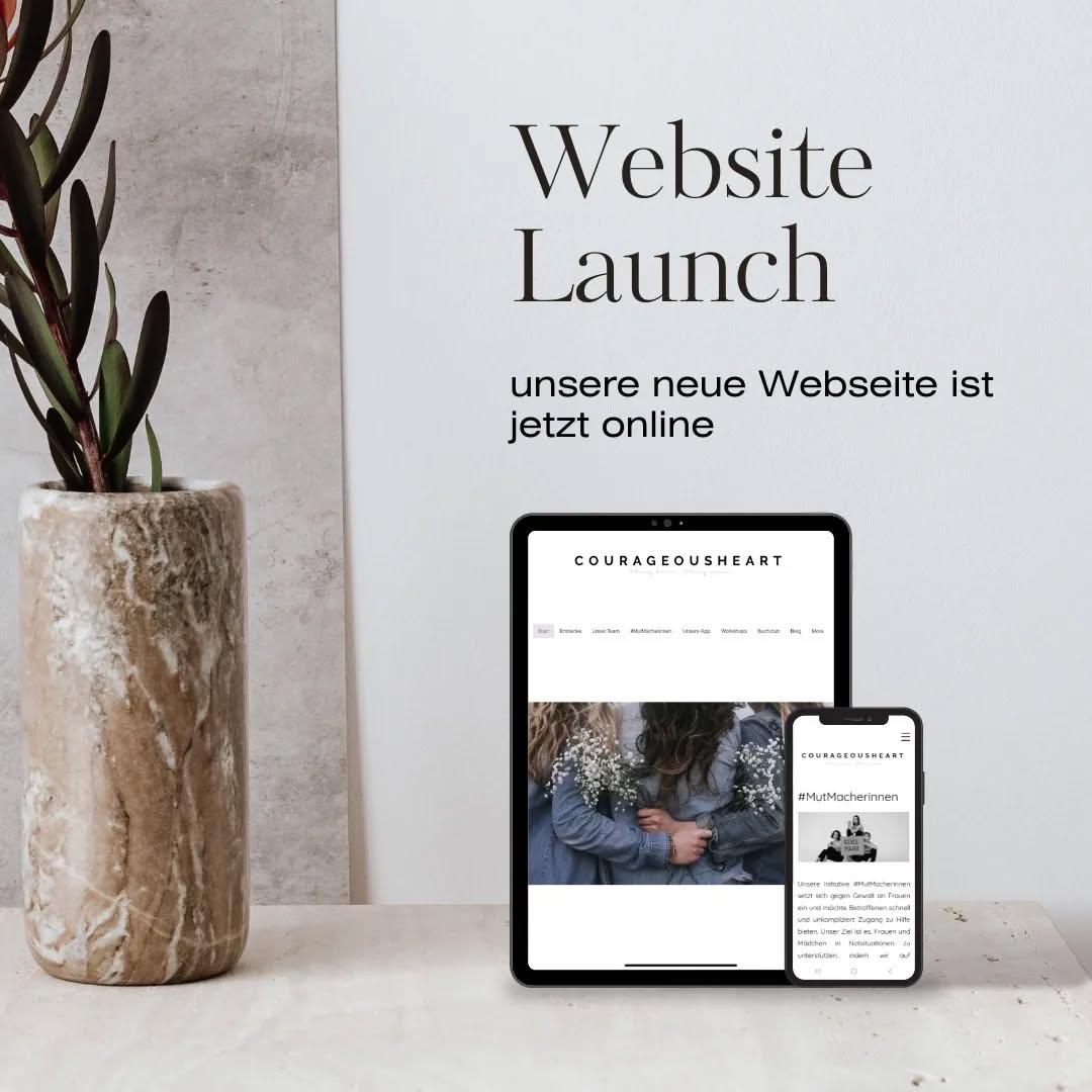 Unsere neue Webseite ist endlich live ✨️
Nach harter Arbeit und viel Planung freuen wir uns, endlich unsere neue Webseite zu veröffentlichen.
Erfahrt mehr über unsere Arbeit und besucht unsere neue Webseite unter www.courageousheart.de 🤍
#websitelaunch #news #community #explorenow #courageousheart #mutmacherin #mutmacherinnen