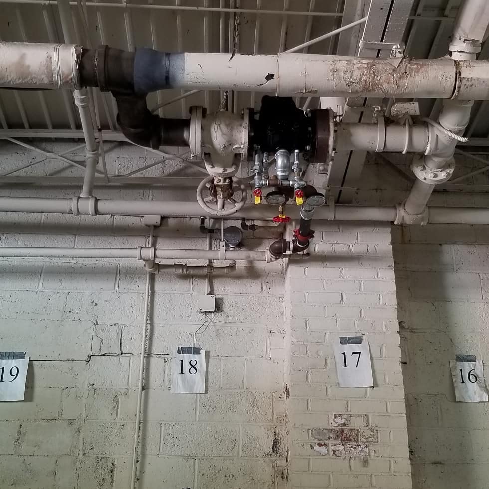 6" OS&Y swap 20 feet up 👍 #firesprinkler #jmefiresprinkler #valve