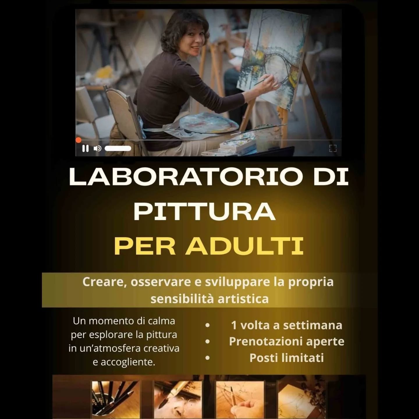 🎨 Laboratori di pittura per adulti e bambini (Milano, Italia)
Vi invito a scoprire il vostro potenziale creativo e a imparare a dipingere in un’atmosfera accogliente e stimolante. Adatto a tutti i livelli — dai principianti a chi ha già esperienza.
👩🎨 Artista professionista con oltre 20 anni di esperienza e partecipazioni a mostre. Approccio personalizzato per ogni partecipante.
Per adulti:
🖌 3 ore
📅 1 volta a settimana (possibile il sabato, orario da concordare)
✨ Organizzo anche eventi creativi aziendali e privati — il formato ideale per team, amici o feste.
Per bambini (6–14 anni):
🖌 2 ore
📅 1 volta a settimana (possibile il sabato)
Sviluppo dell’immaginazione, fiducia in sé stessi, concentrazione e amore per la creatività. Piccoli gruppi, attenzione personalizzata per ogni bambino.
📍 Milano, Italia
I gruppi si stanno formando — indicate la vostra disponibilità per organizzare il calendario.
⚡ Posti limitati
🎨 Meno schermi — più creatività