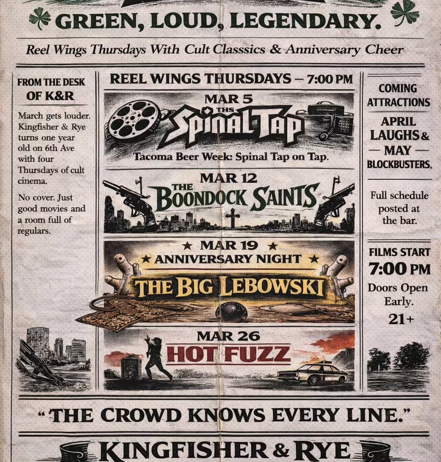 It's going to be a big month at K&R. We look forward to being with you. We're a bar!