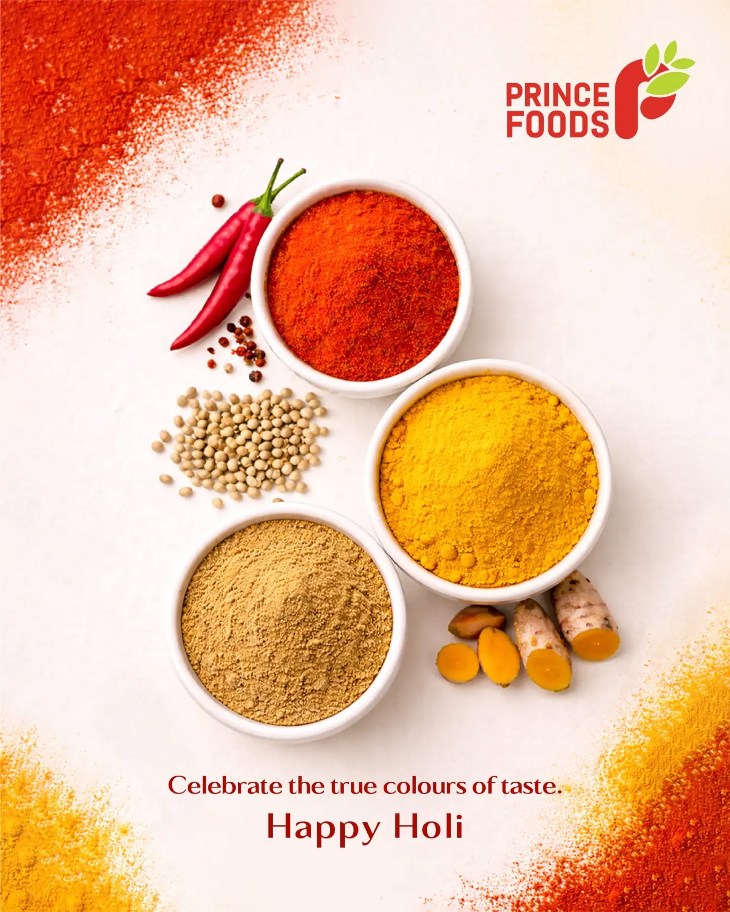 🎉 Happy Holi!*🎉
Celebrate the true colours of taste with Prince Foods
✨ Wishing you a colourful, tasty, and joyful Holi! ✨
#HappyHoli #PrinceFoods #FestivalOfColours #Spices #TasteTheColours