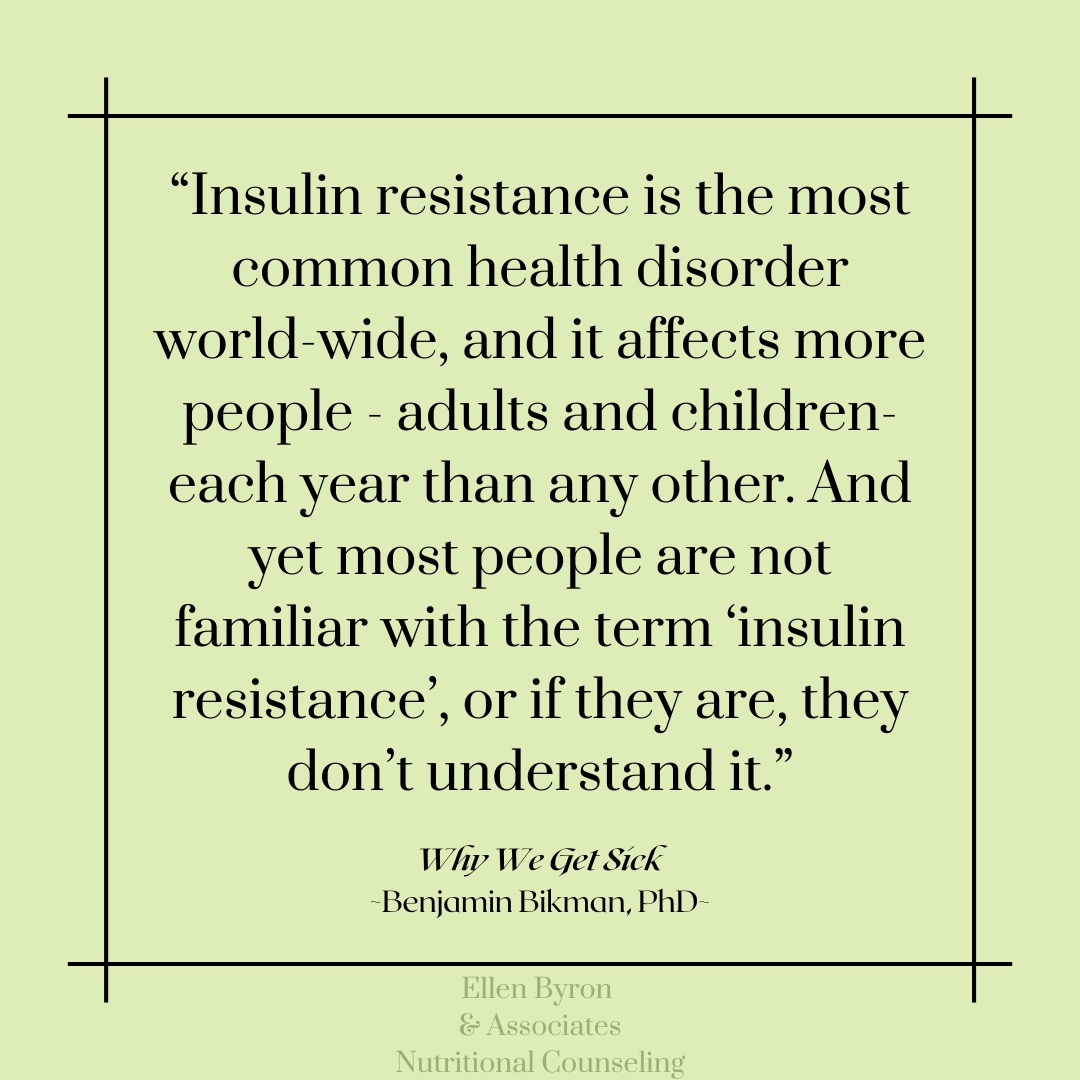 This quote from Benjamin Bikman's book "Why We Get Sick" emphasizes that although insulin resistance can be found in the majority of all adults and children (at least in the Western World), very few know what it means, if they've even heard of it.
Insulin is often talked about as a medication used to help treat diabetes, but it is in fact a hormone produced by the body.
Dr. Bikman explains why having excess amounts of insulin in the body and developing a resistance to that insulin is detrimental to health and could be the underlying cause to many of the chronic diseases that plague us. - #dietitansofinstagram #whywegetsick