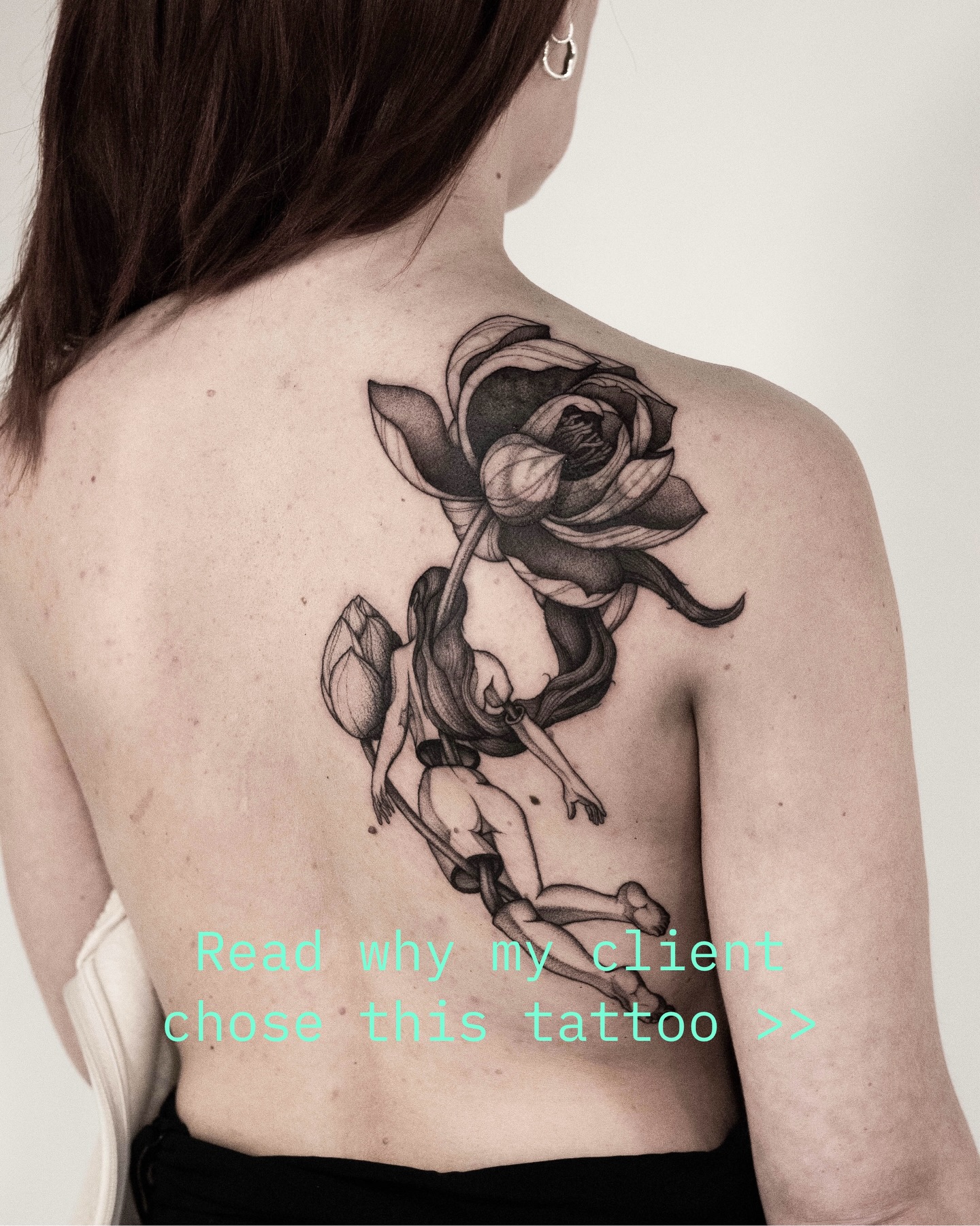 Thank you for sharing your story with me and for trusting me to design this tattoo for you. It was a pleasure to meet you Floran. For Floran this piece reflects the realisation that life and parenthood sometimes unfold differently than once imagined, much like many things in life. A truth that can be painful to face at times. Yet from those unexpected turns something very beautiful has grown. Her wonderful daughter Lotus, who continues to grow and bloom a little more each day and brings immense joy.
#blackworktattoo #tattooart #tattoodesign #abstracttattoo #spiritualtattoo