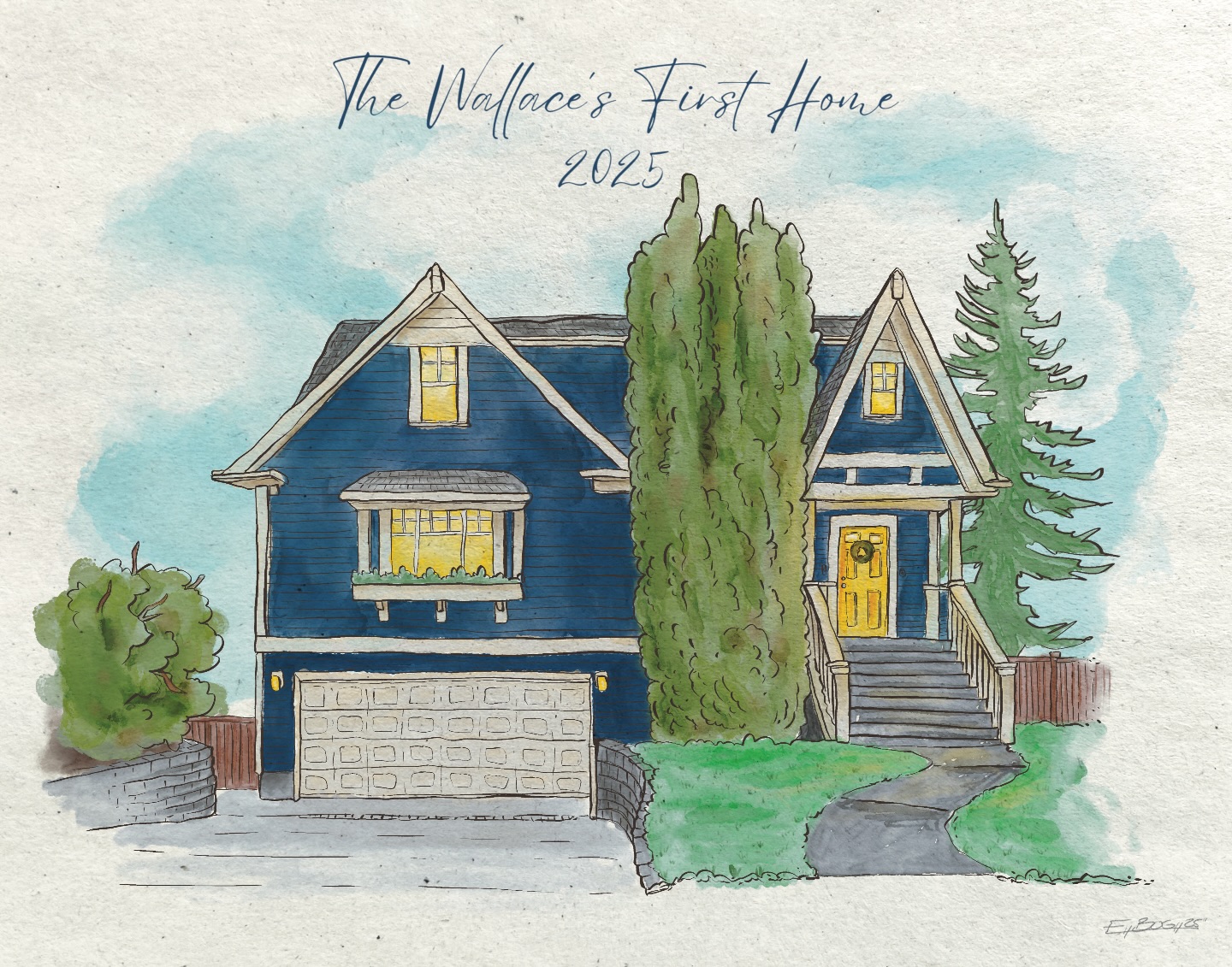 Another commission for a lucky new homeowner I did a bit ago. I love these closing gifts for agents, makes such a special gift.