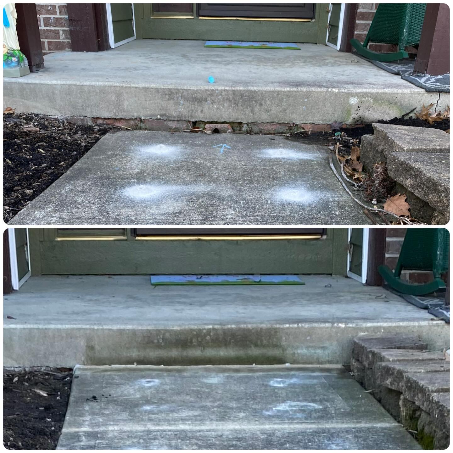 Another settled front porch step causing a trap hazard now repair repaired!
www.corsairconcrete.com