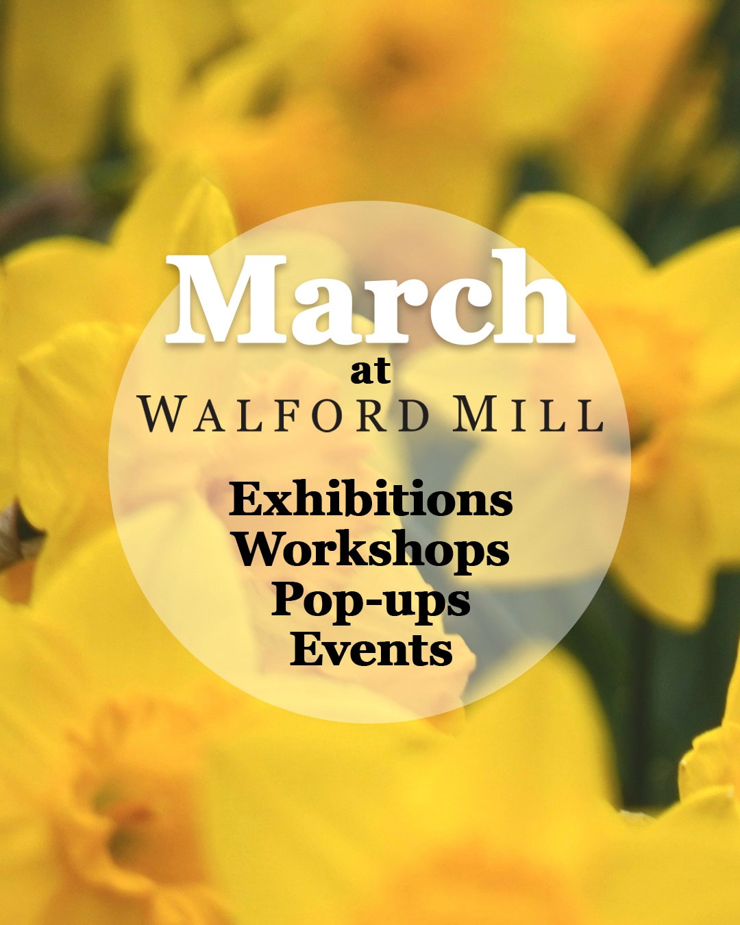 🌼 What’s on in March 🌼
Exhibitions:
‘Makers Table’ by Didi Littlewood and Lilly Tigwell has been very well received and you have two more weeks to enjoy in into March when it ends on Sunday March 15th. @didi_littlewood_art @lillytigwellcreative @lillytigwellart
Following that from 18th March we welcome Rose Hatcher and Kate Alexander with an exhibition of handcrafted work including silk fibre art, fused glass, mixed media and jewellery. @rosehatcherartist @kate.alexander.artist
Workshops:
Try your hand at silver clay, willow weaving, linocut printing, sumi-e ink painting, botanical plaster casting, fused glass and shibori.
Full details and how to book on our ‘workshops for adults’ section of our website. Book direct with the tutor via the links on the website.
Pop-up Shop:
Adding to the already fit-to-bursting gallery studios of our resident makers, we have a pop up shop space available to rent pre week (Wednesdays to Sundays) for crafters to sell direct to the public. This month we welcome Reba Bawden (ceramics), Klara Mehesz (painting) and Laura Sanderson (ceramics). Get in touch to book the space.
Courses:
Our after school art class ‘Create’ continues until we break for Easter. Create is for 8-16 year olds. Contact @scalpelandpaper for more info and to get your child on the waiting list
Embroidery with Jen Goodwin course continues in the education space. Contact @jagembroidery for information and how to book a space on the upcoming courses.
Courtyard Market Update:
We were supposed to kick off our monthly courtyard markets this month but with the recent severe flooding we have cancelled the one scheduled for 14th March while the ground still dries out. Well now kick off the monthly courtyard markets on 11th April. After that they’ll be on every second Saturday of the month.
As ever, thank you for supporting Walford Mill Crafts. We look forward to welcoming you here soon!
#whatsonwimborne #walfordmillcrafts #wimborne