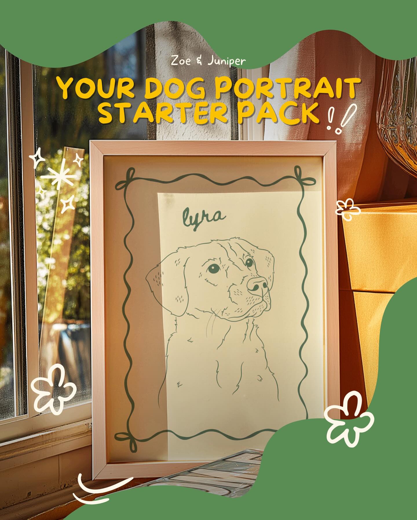 ✨ Not sure about getting a pet portrait? Read this! ✨
Our custom pet portraits are the perfect addition to any home, whether it’s for you or a gift for someone else! So what does the process look like? It’s easy as 1-2-3! Let’s take a look at @lyraa.louu ‘s portrait:
1. Send Pics! Once you pick your background, colours, and border, you can send 2-3 photos of your pet for us to choose from. If you know what pose you like, we still recommend sending multiple photos so we can get all the colour, marking, and feature details!
2. First Draft: 2-5 days after you place your order, we’ll send you a rough draft of the pose and rough details. This is your time to make notes and request changes! Each portrait includes a round of revisions at no cost.
3. Voila! Your final portrait will include your preferred colour, border, and pet’s name! You’ll receive a digital .png and .pdf file so you can print your portrait on any paper and at any size!
Need something custom? Message us! We would love to work with you to bring your vision to life!
#PetPortrait #DogPortrait #CustomPortrait #LineDrawing #IllustratorsofInstagram
