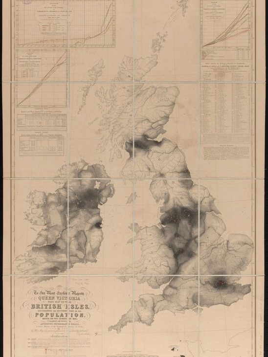 #MapMonday On this day in 1882, Queen Victoria narrowly escaped assassination when Roderick Maclean shot at her while she boarded a train in Windsor! On the theme of Queen Victoria, this map from https://lnkd.in/e_VeAJm7 for the Queen, shows the population from the 1841 Census