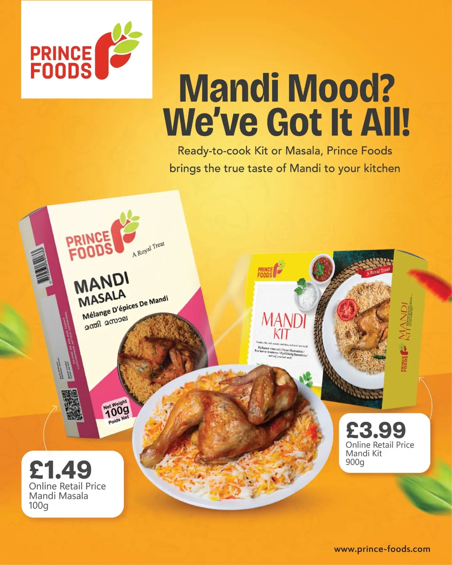 🔥 Ramadan Feasts Made Easy with Prince Foods! 🔥
🌙✨ Make your Ramadan tables royal with:
- *Mandi Kit* – Authentic Arabian delight in minutes! 🍗
- *Biryani Kit* – Flavors of kerala at home! 🍛
- *Kabsa Kit* – Spice up your iftar with tradition! 🌟
- *Biryani Masala Powder* – The secret to perfect biryani, every time! 🔥
👉 Shop online: (link in bio )
#Ramadan #Iftar #PrinceFoods #Mandi #Biryani Kabsa HalalFood EasyCook