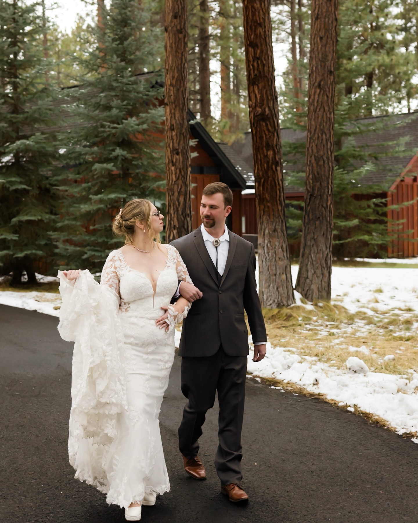Winter wedding at FivePine Lodge with a gorgeous dusting of snow from this past weekend with Krystalynn and Caleb. The surrounding cabins and towering pines create a sense of whimsy and intimacy that I adore playing with during portraits.
Also, I extra appreciate venues in Sisters, OR because they give me a reason to stop by my favorite foodie spots in the area. I spent an hour vibing at Sisters Coffee Company and eating the best bagel breakfast sandwich of my life. And a decadent bourbon caramel latte. Then drove 4 minutes to begin photography at FivePine. A perfect morning in my book.
.
.
.
Related: Bend Wedding Photographer, Bend Wedding Videography, Oregon Weddings, FivePine Lodge Wedding