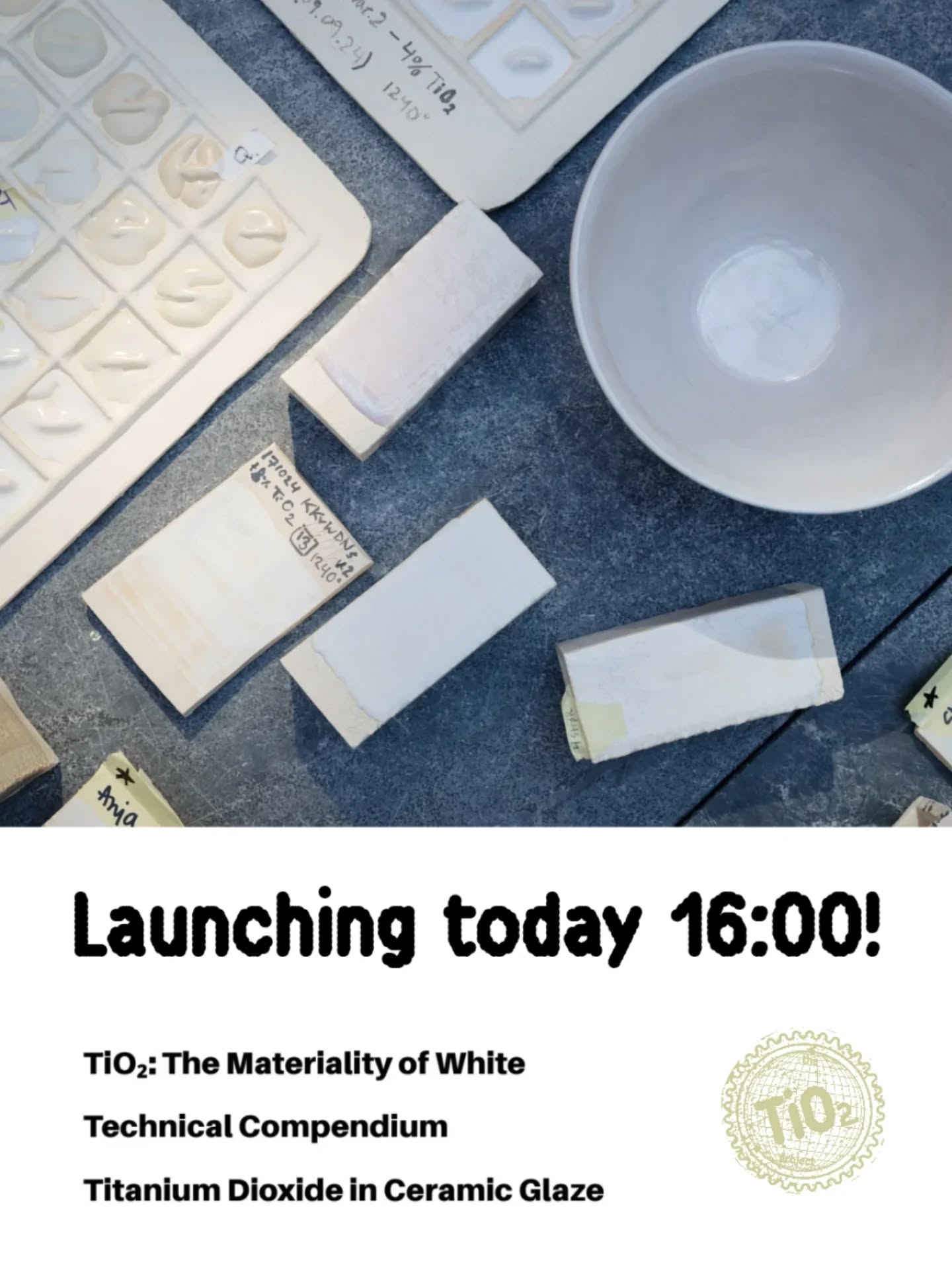 16:00-18:00 Launch of “Titanium Dioxide in Ceramic Glaze Technical Compendium” and mini exhibition in the foyer of @kunstnerneshus with the TiO2: Materiality of White Group! 🎉
Join us for the whole symposium today from 10:00 - in person @kunstnerneshus and on Zoom (link in Stories).
The compendium will be live on the TiO2 website from 16:00. Free to download, use and share 💫
@khio_artandcraft
@khioceramics_students
@khio
@martejohnslien
MoW Group:
@julia.k.persson
@sara.zamecznik
@quinscholten
@helene.skuterud
@miiomara
@anjahallek
@ipapadim__
@siljekjrholt
@weareyouaretheyare
With:
@sundkeramikk
@halvor_skiftun_digernes