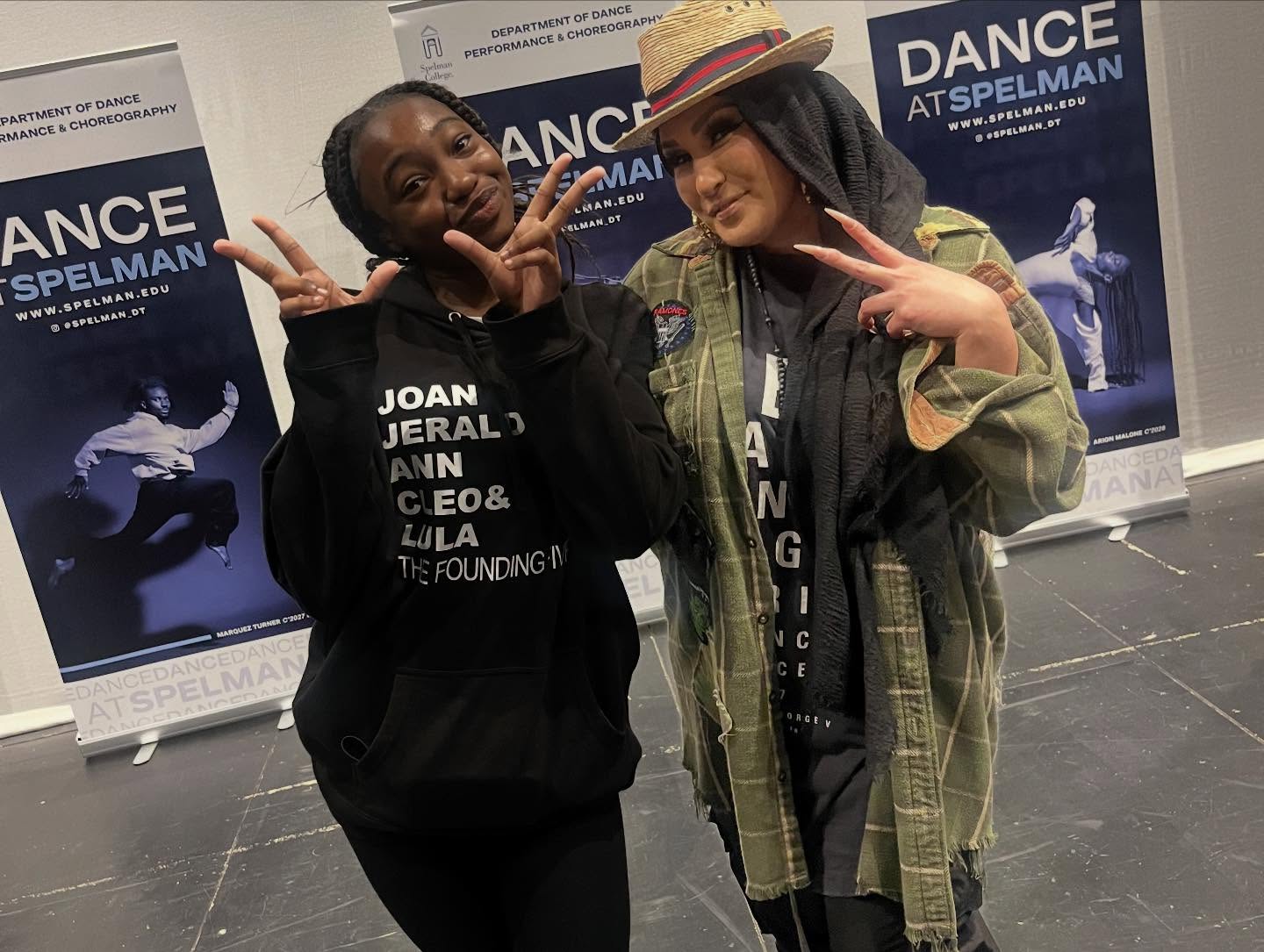 My stinka and the lovely @1triciamiranda ❤️❤️. Thank you Tricia for an extraordinary class 🩵🩵. #danceatspelman