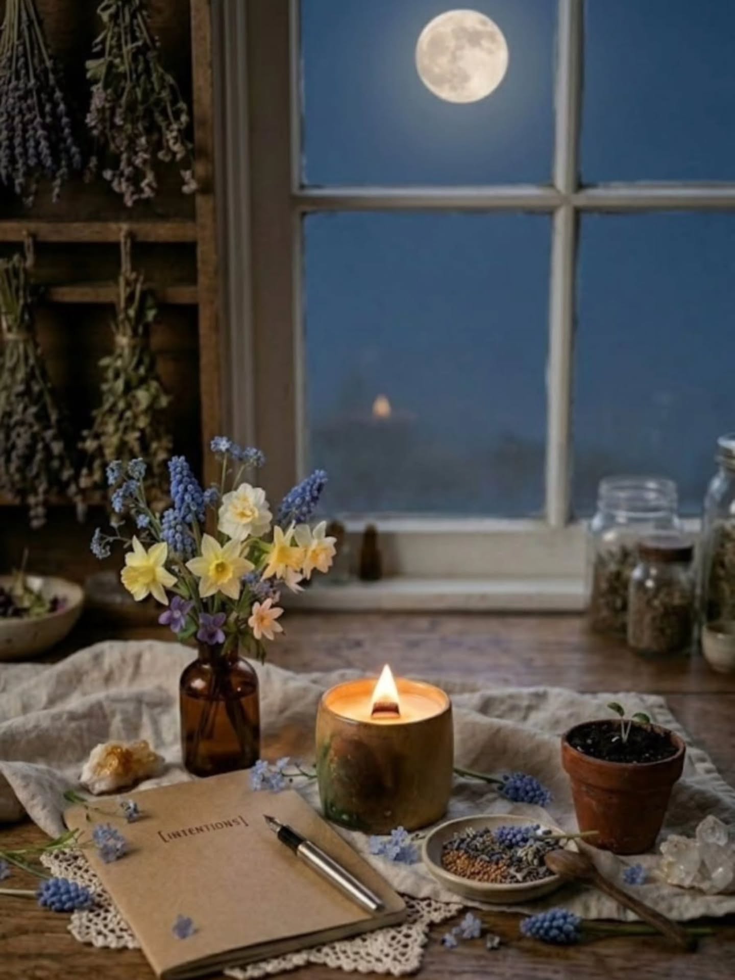 La Lune du Ver : Le Premier Frémissement
(Pleine Lune Éclipsée de Mars en vierge ♍️ )
🙌🏼 Ses Origines & son Folklore
La "Lune du Ver" tire son nom des tribus amérindiennes du Nord. Elle marque l'instant précis où le sol commence à dégeler, permettant aux lombrics de refaire surface, laissant leurs traces dans la terre meuble. C’est le signe pour les oiseaux (et pour nous) que le cycle de la vie reprend ses droits.
Dans d'autres traditions, on l'appelle aussi :
La Lune de Sève : Car elle annonce la montée de la sève dans les arbres.
La Lune Chaste : Symbole de pureté avant l'explosion de couleurs du printemps.
La Lune de Lenten : En vieux celte, signifiant le passage vers la lumière.
✨️ Sa Signification Spirituelle
🌕 C’est la lune de la manifestation. Si la Nouvelle Lune est faite pour poser des intentions invisibles, la Lune du Ver est celle du premier signe concret. C'est le moment où l'idée (la graine) commence à percer la surface. C’est une énergie de percée, de courage et de vulnérabilité.
🌱 Mars parle également d'une renaissance, de courage et d'impulsion nouvelle. Il invite à semer les premières graines, à poser des intentions claires et à préparer le terrain pour les mois à venir. L'énergie n'est pas encore explosive : elle est progressive, vivante et prometteuse.
✨️C'est également un mois de réveil. Les énergies reprennent doucement après l'hiver, l'élan revient, l'envie d'avancer aussi. C'est une période de transition, où l'on quitte l'introspection pour se mettre en mouvement, sans brusquer les choses.
🔱 Étymologie & Origines
Le mois de mars tire son nom de Mars, dieu de la guerre, mais aussi protecteur des cultures et du renouveau. Arès dans la mythologie grecque. Cette divinité démontre l'aspect de mouvement et d'action de ce mois.
Ce soir je prépare mes rituels de clarté. C’est le moment idéal pour :
✨ Nettoyer son espace des dernières poussières d’hiver.
✨ Allumer une lueur/un feu/une bougie pour guider ses nouveaux projets.
✨ Sortir de l’hibernation avec douceur.
Et vous, quel projet commence à percer la terre de votre esprit en ce début mars ?
#magiedessaisons #pleineluneduver #fullmoonritual #artisanatbreton #slowliving