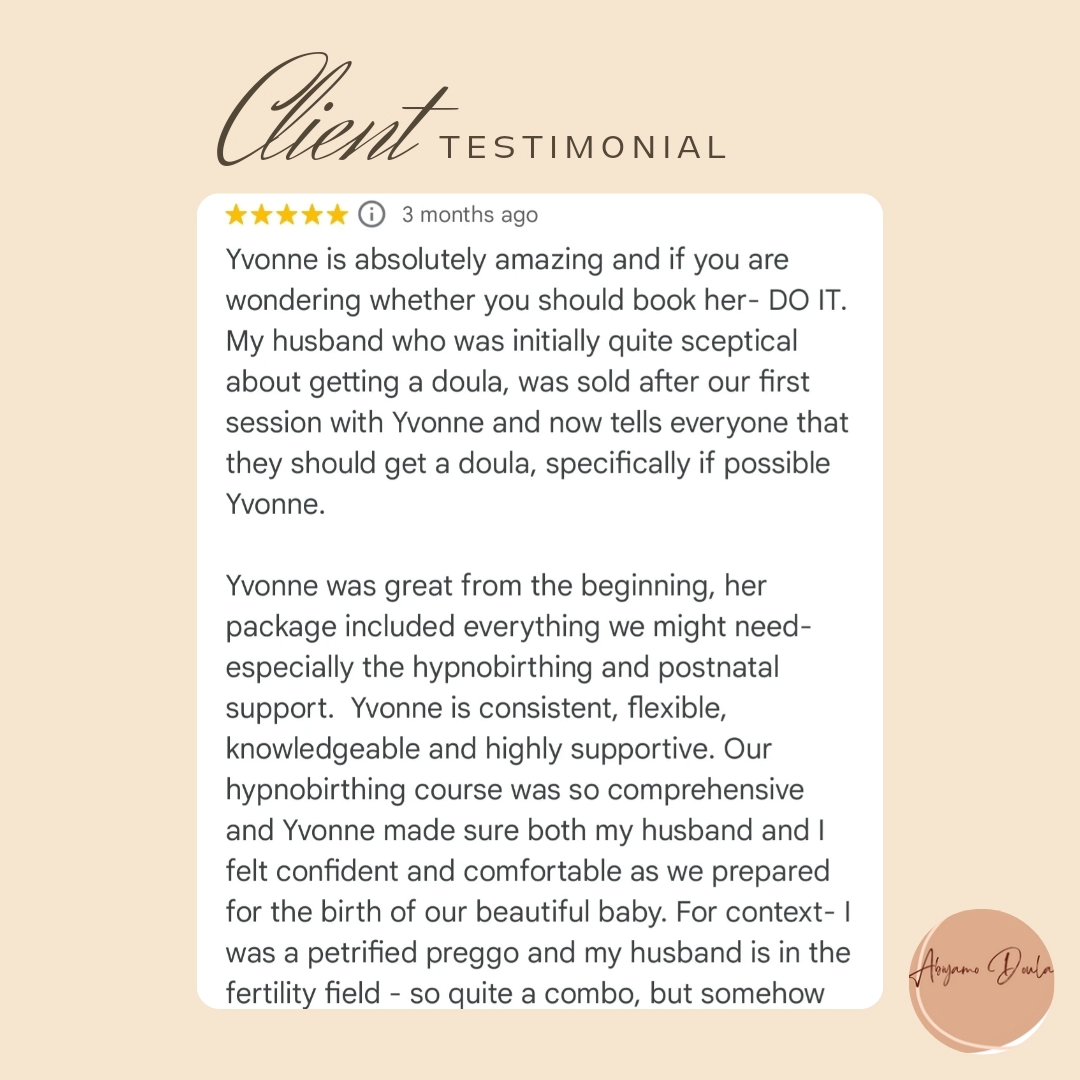 Ẹ ṣé o (Thank you - in Yoruba)
My husband says I don't share enough of my testimonials, l told him I'm shy🫣. He is right though, I get so much joy from receiving testimonials like this. I love my clients and the bond that we form.
To be part of a person's journey through pregnancy, birth and postpartum is an honour always!
#Doula #blackdoula #EastLondon #hypnobirthing #AntenatalEducation #Pregnancy #Pregnant #BirthEducation #NCT #12WeekScan #20WeekScan #mamatobe #birthkeeper #testimonial