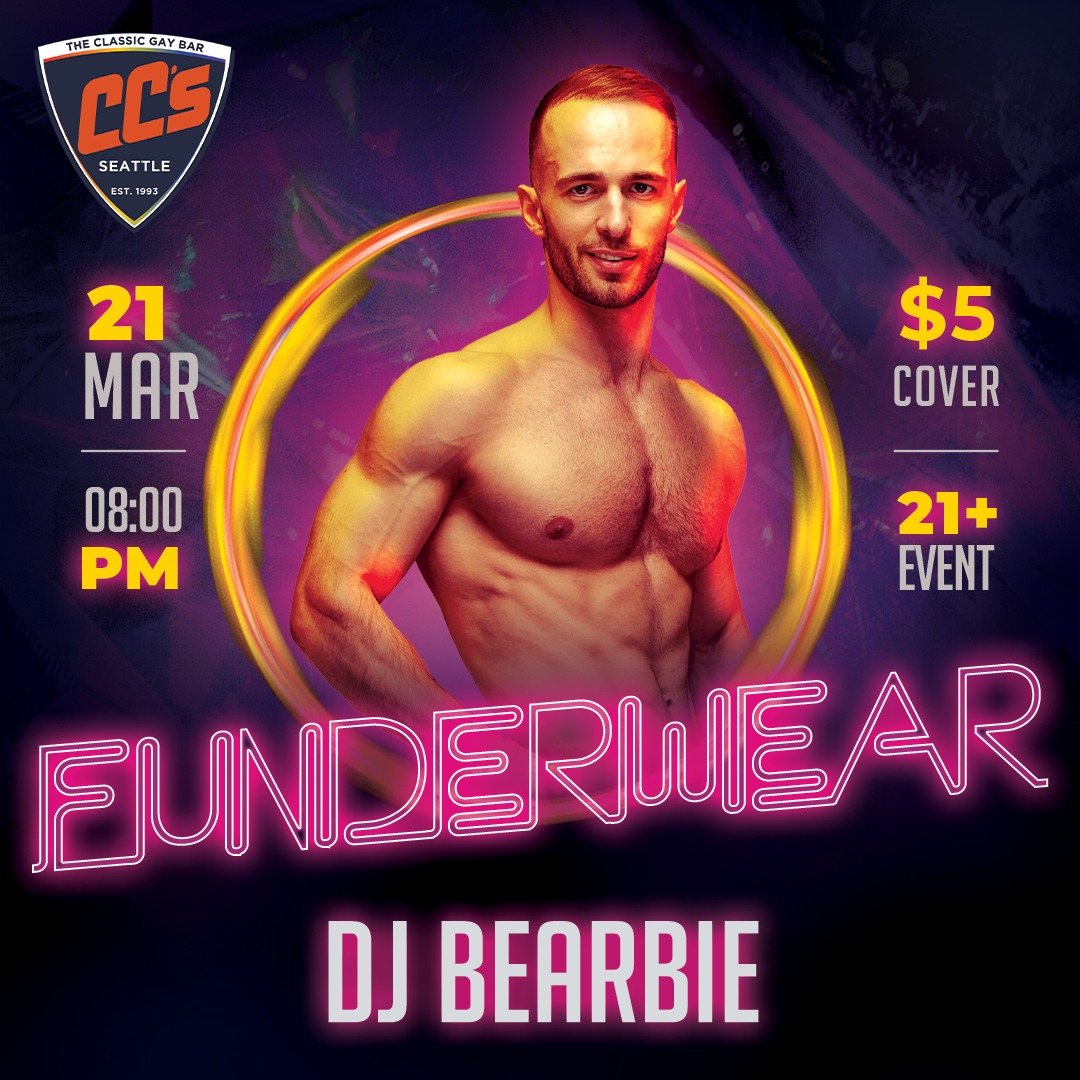 Featuring: DJ Bearbie
Every 3rd Saturday is Funderwear. No Dress Code, but underwear is encouraged!
Cover: $5 Cash or Card at the door.
Coat Check will be available.