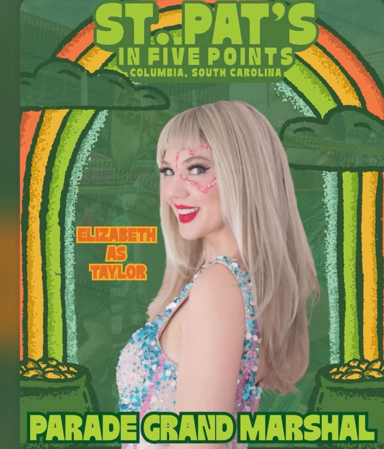 💚🍀🍀🍀 SO excited to serve as the Grand Marshal in the St. Patrick’s Day Parade this year. See you there 😍🍀🍀🍀💚
#stpatricks #parade #columbiasc #stpatsinfivepoints #taylorswifttribute