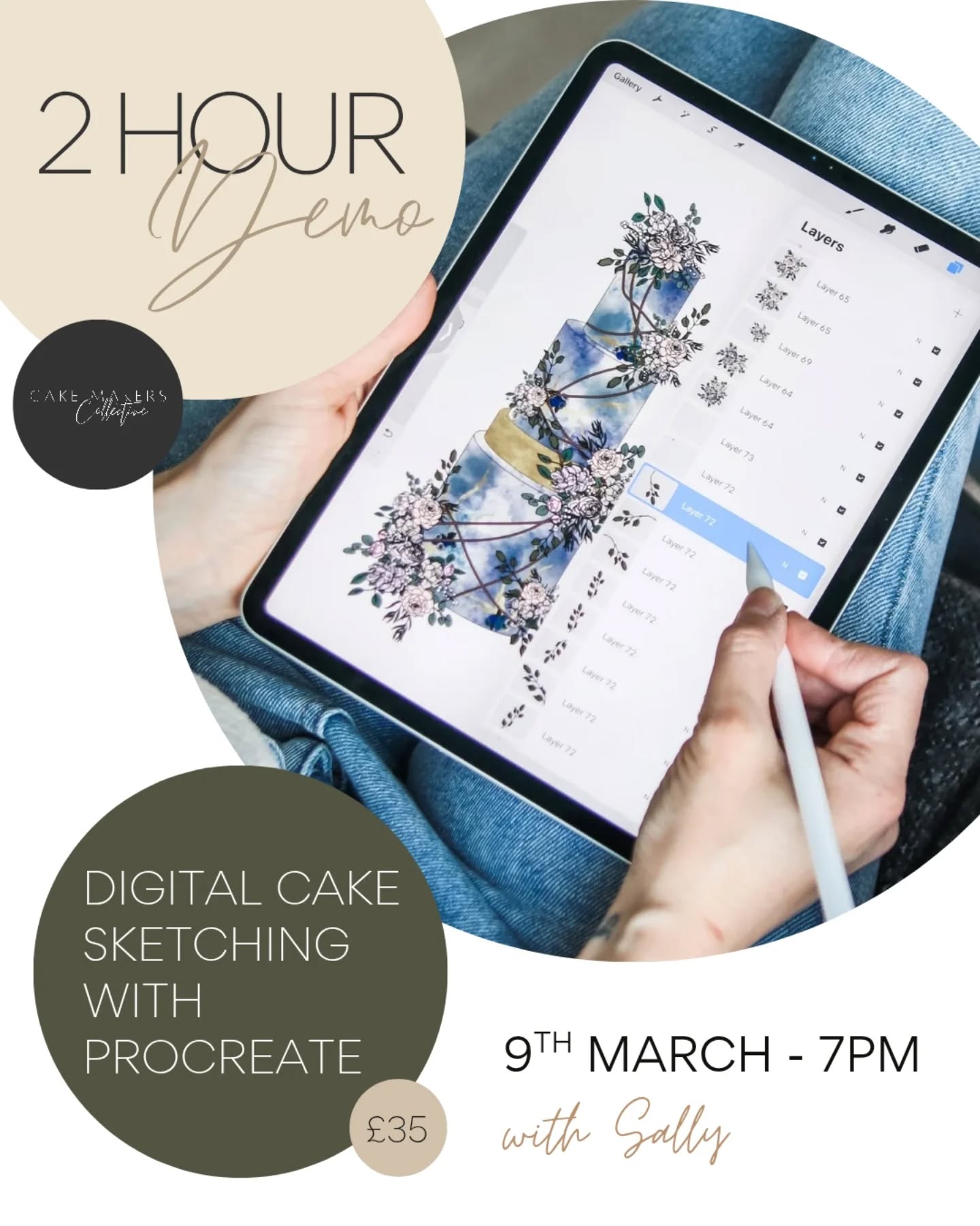 If sketching your cake designs feels slow or stressful... or both - I can help.
I’m hosting a live Procreate demo where I’ll show you how I design cakes digitally in a way that’s quick, clean and client-ready.
Whether you’re great at drawing but want to make the process quicker, or you need a little help from templates and pre-made design elements (no shame, I do too 😅) this demo will be right up your street.
£35 live
£50 with the unlimited replay.
No fluff. Just exactly what I do in my own business.
Comment SKETCH to book your place!
#digitalsketching #cakesketch #cakedesign #cakesketching #procreate