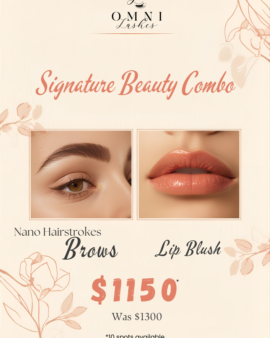 🌸 MARCH SPECIAL COMBO DEAL 🌸
✨ PMU Nano Hairstrokes Brows + Lip Blush Combo
Special Price: $1,150
Enhance your natural beauty with this limited-time combo designed for effortless everyday glam.
✔ Nano Hairstrokes Brows – ultra-natural hair strokes that create fuller, beautifully shaped brows.
✔ Lip Blush – a soft tint that enhances lip color, definition, and symmetry for a fresh, youthful look.
Wake up with perfect brows and naturally blushed lips — no daily makeup needed.
💖 March Promo: Only 10 Spots Available
⏳ Offer ends March 31 or when all spots are filled.
📌 Promo Details:
• Both services must be performed in the same appointment
• Cannot be split or shared with others
📅 Reserve your spot early!
Share your lash goals below and tag a friend who needs this!
#SanDiegoLashes #OmniLashes #BespokeBeauty #LashLift