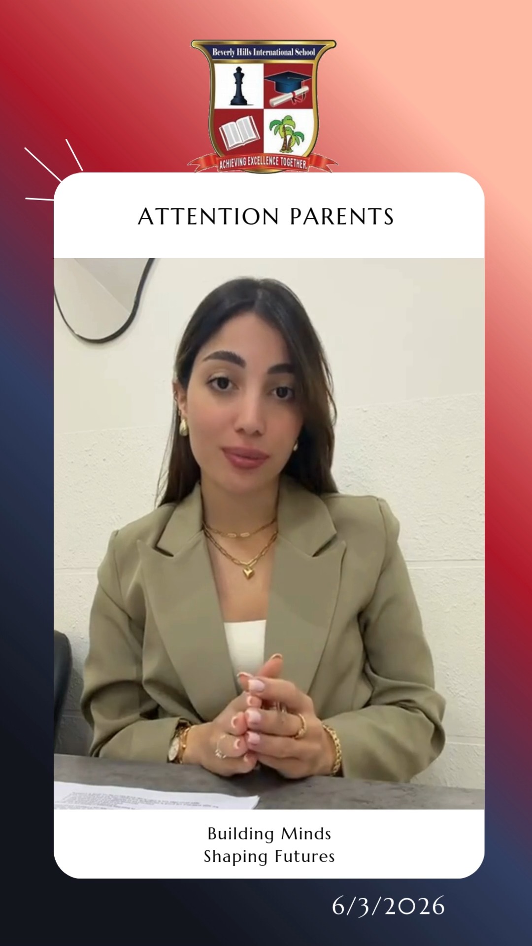 Supporting our children starts with listening. 🤍
Our school counselor, Mrs. Miguelle, shares an important message for parents: stay close to your children, listen to their feelings, and reassure them that they are safe and supported.
A calm presence and open conversation can make all the difference.
#BuildingMindsShapingFutures
#StudentWellbeing
#BHISCommunity
#EmotionalSupport