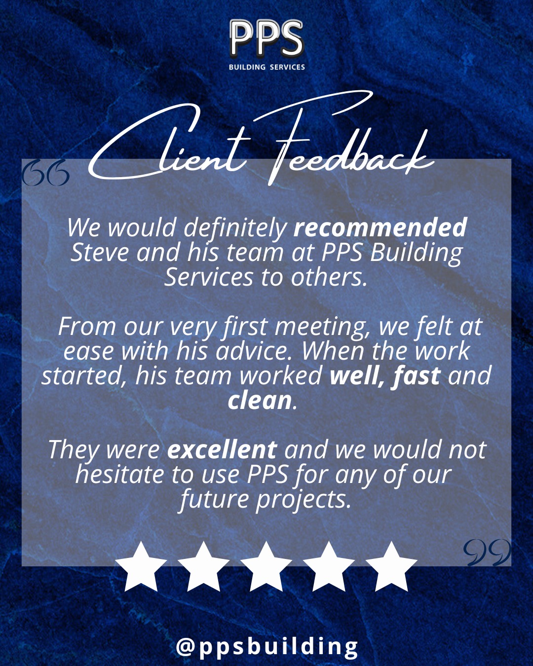 ▫FEEDBACK▫
▪️We are so grateful to receive another wonderful review for the team ⭐
▫Working well, fast and clean is central to what we do here at PPS Building Services, and so it's great to hear this feedback from a client 👌
▪️Contact us via DM or either ways below to see how we can get you started with a FREE quote ⤵!
📲 - 07881238319
📩 - info@ppsbuildingservices.co.uk
.
.
.
#property #renovation #renovate #builder #housedesign #openplankitchen #extensions #bristol #bradleystoke #patchway #constructioncompany #federationofmasterbuilders #dreamhome #conversions #buildersofinstagram #structuralsteelwork #fyp #buildingproject #refurbishments #buildersnearme #walkinshower #trades #tradesmen #hardhatheroes #homerestructure #newbuild #highqualitybuild