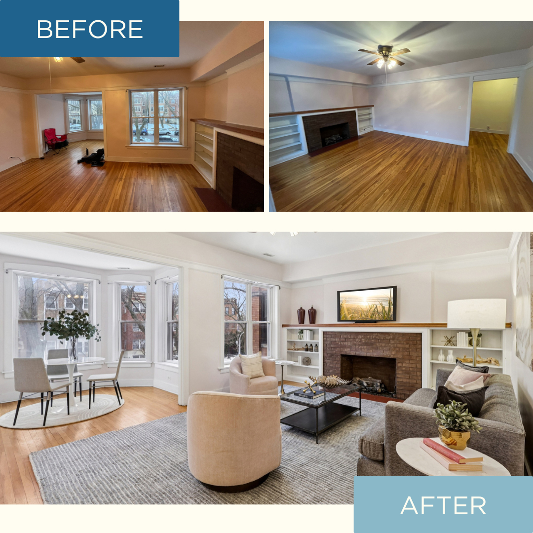 A Before + After to showcase the power of staging! This cozy vintage home in Uptown needed staging to show-off how to make the most of the layouts. Along with luxe layers and pops of color to showcase modern livability. The home was under contract in just 5 days, and sold for $45,000 above list price — 108% to list!
Home staging is a powerful tool for sellers looking to maximize their sale. Vacant homes or homes that are cluttered can make it difficult for buyers to see the possibilities. Staging showcases a home’s full potential — it allows buyers to see how they can use each space, making the home more functional in their eyes. Staging sets your property apart and helps it sell faster and for more money!
A few recent staging stats, according to a National Association of Realtors 2025 study:
▪️ 57% of buyers' agents say having traditional physical staging vs. virtual staging was very important to their clients
▪️ 73% of buyers' agents say having photos available for their listings was very important — staged photos make listings stand out + show buyers optimal functionality!
#beforeandafter #powerofstaging #success #successstory #chicago #chicagorealestate #havenhomestager #chicagohomestaging #stagingworks #stagingsells #staging #homestaging