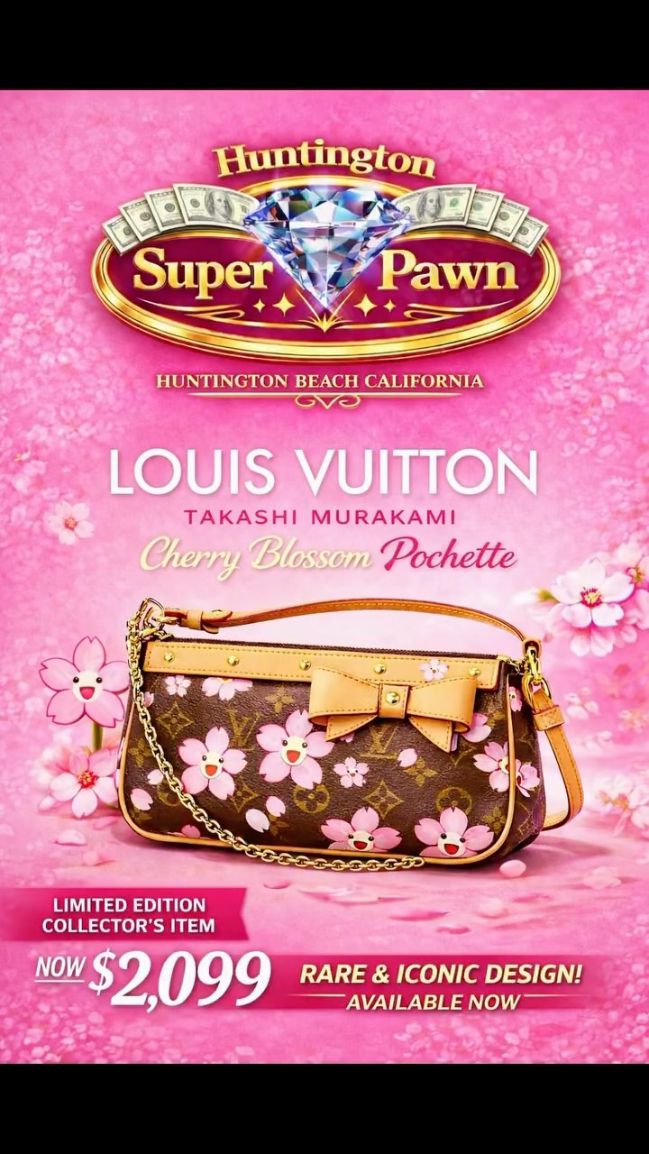 HURRY!! For Only $2,099 is a Louis Vuitton Takashi Murakami Pochette Cherry Blossom for SALE!!
#pawnshop #fyp #foryou #tiktok #orangecounty