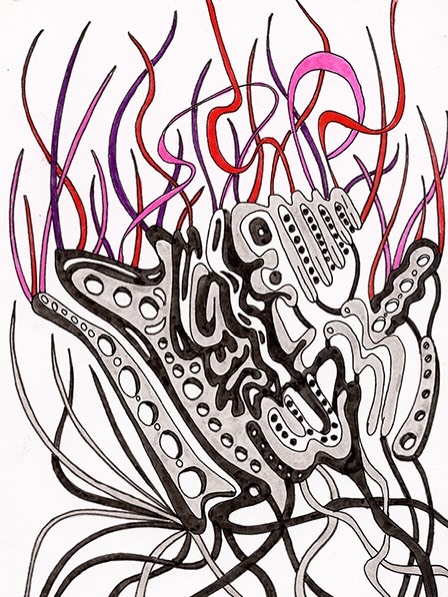 Random abstract drawing: number 2 of 4 in this series. (4.5 x 6 inches). Ink on paper.
Rule-based drawing experiment.
Complexity emerging from simple marks — one line responding to the next until the system begins to organize itself.
DM if interested — $75 (shipped flat in plastic sleeve)