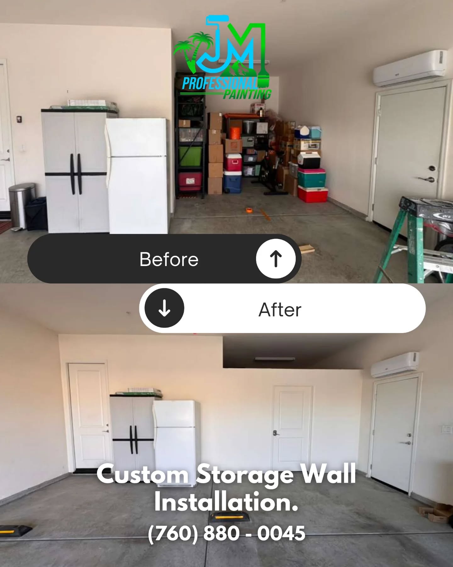 Whether you need to hide the mess or maximize your space, our Custom Storage Wall Installations provide the perfect blend of function and style. Turn your garage into the organized oasis you deserve🛠
Contact us:
📞(760) 880-0045