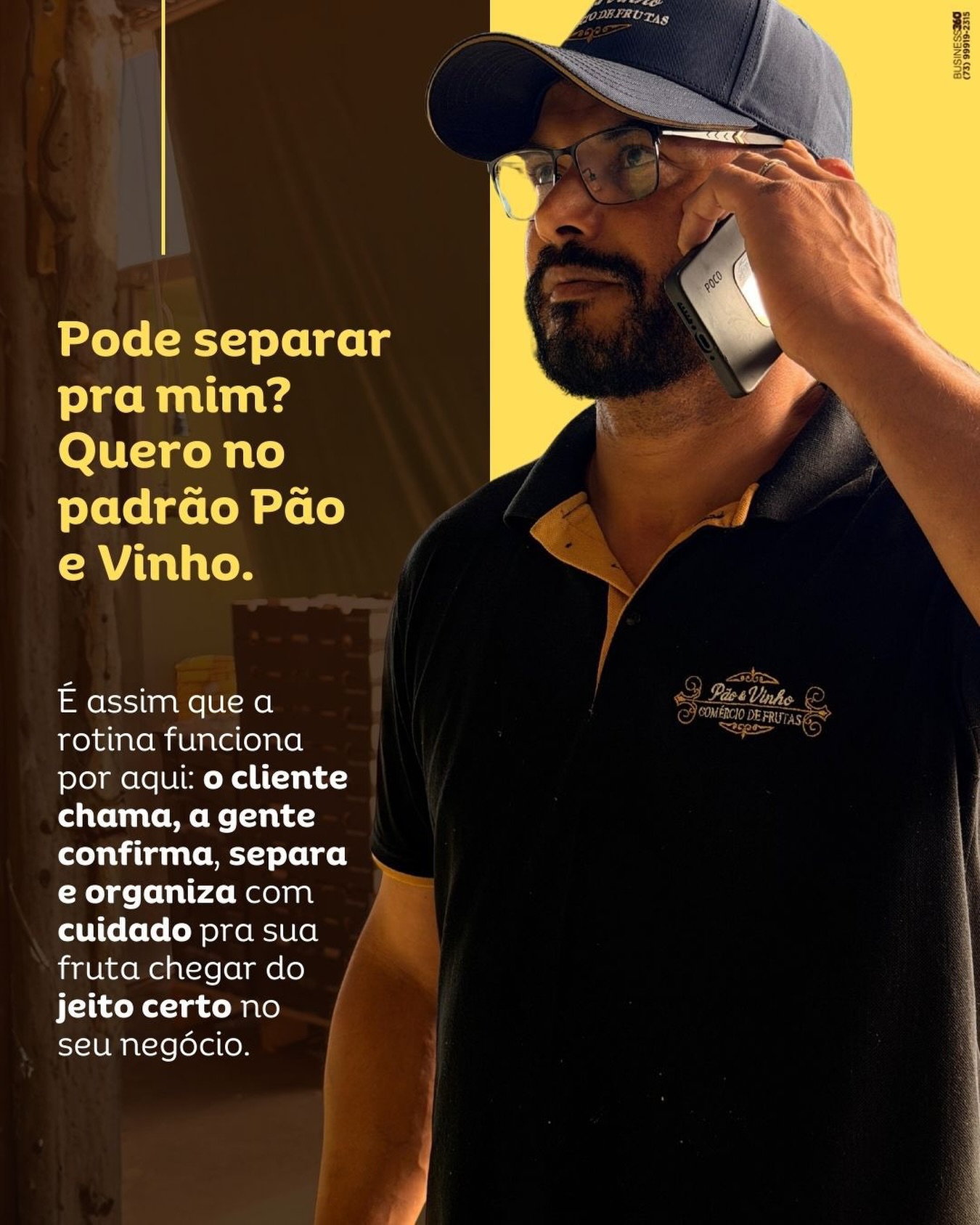 Se você precisa de um fornecedor que resolve rápido, mantém padrão e entrega constância, pode contar com a Pão e Vinho. ✅
📲 Faça seu pedido no WhatsApp: (41) 99143-6215
📍 Ceasa Curitiba, Pavilhão D, Box 248 e 249 | BR 116 km 10, Ceasa Curitiba, 22881, Tatuquara, Curitiba PR
#PaoEVinho #CeasaCuritiba #AgenciaBusiness360