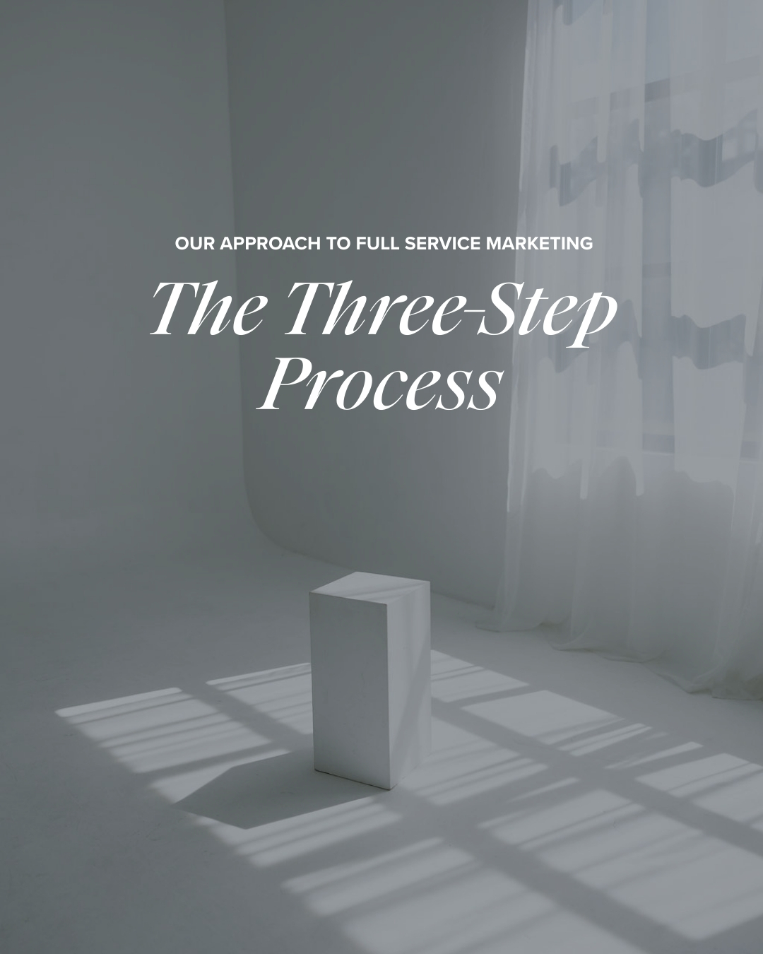 Full-service marketing should feel clear, connected, and built to grow with you.
Swipe to explore our three-step process and how we create clarity, structure, and sustainable growth for your business.