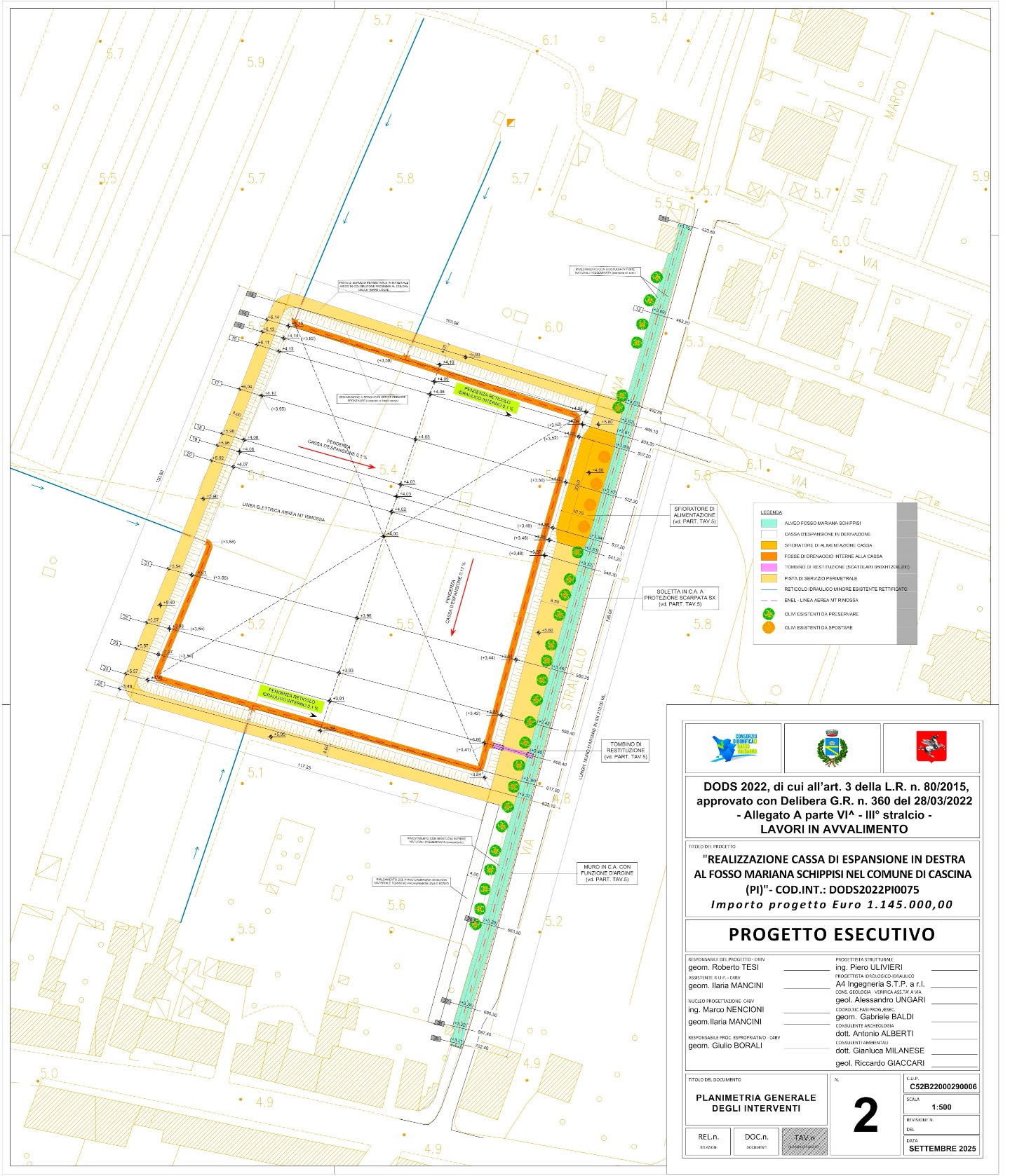 Nuova aggiudicazione per Costruire Srl.
Siamo orgogliosi di annunciare l’aggiudicazione dei lavori per la realizzazione della cassa di espansione in destra al fosso Mariana Schippisi.
L’intervento rappresenta un’opera strategica per la sicurezza idraulica del territorio e prevede la realizzazione di una cassa di laminazione in grado di ridurre le portate di piena e mitigare il rischio di allagamenti nelle aree urbane limitrofe.
Il progetto rientra tra gli interventi di difesa del suolo promossi dalla Regione Toscana e dal Comune di Cascina per la tutela del territorio e della pubblica incolumità.
L’opera contribuirà a migliorare la gestione delle acque meteoriche e a proteggere le frazioni di San Frediano, Sant’Anna, San Giorgio e San Lorenzo, storicamente esposte a criticità idrauliche.
Costruire Srl continua così il proprio impegno nella realizzazione di infrastrutture sostenibili e opere di pubblica utilità, contribuendo concretamente alla sicurezza e alla resilienza del territorio.
hashtag#costruiresrl hashtag#comunedicascina