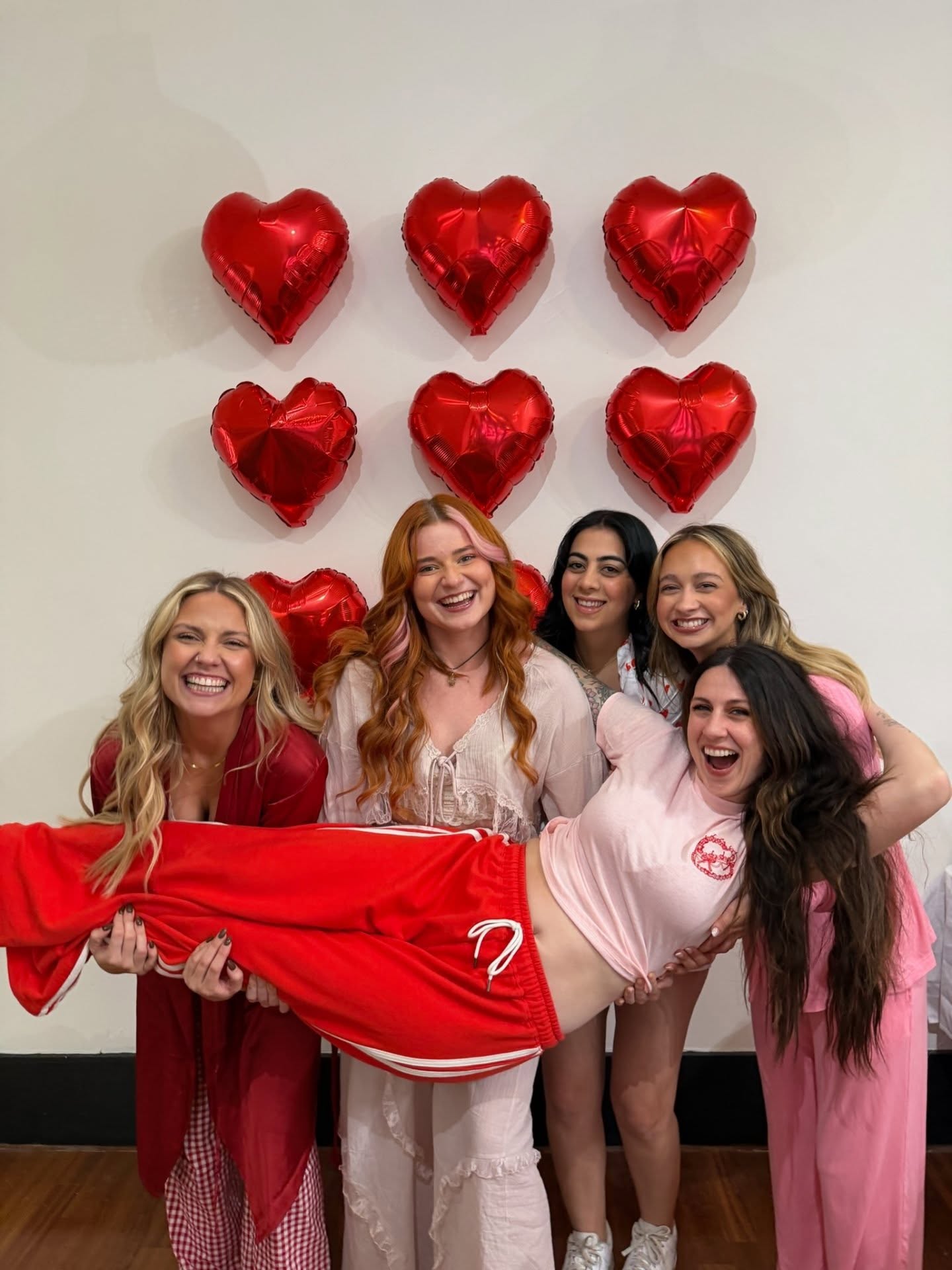 Before February comes to a swift close let's recap this month in the salon:
We had our first Galentines Day party where we dressed in our jammies, feasted on yummy foods, made charms for our lipglosses, played Sip or Spill and had an all around great time.
Worked on a 7 hour color correction going from dark red to blonde.
Training the girlies on extensions.
Trying out new demi permanent colors from @redkenpro