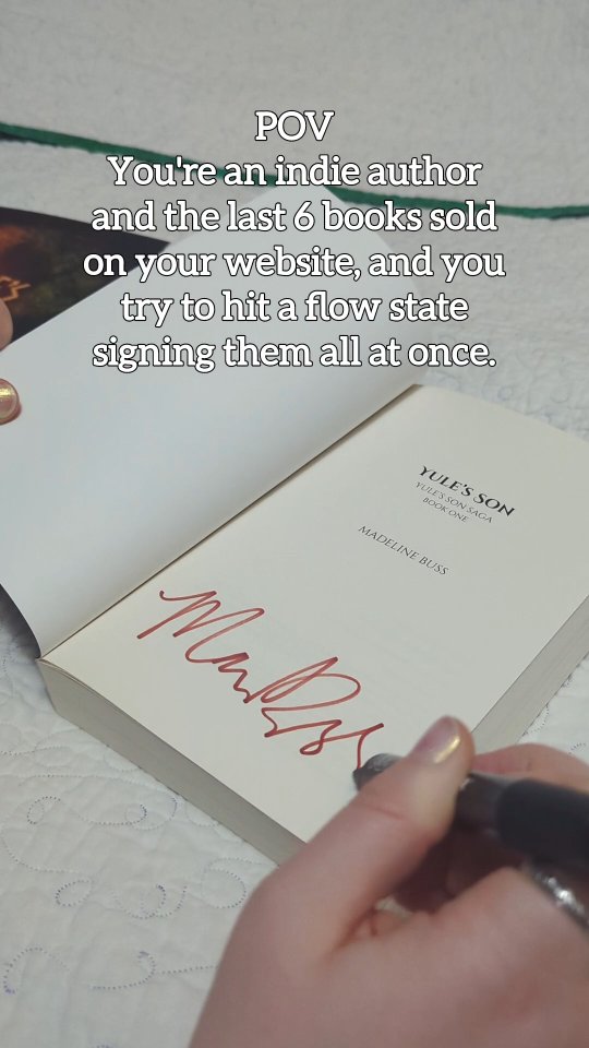 Suffering from success 🙏
Yule's Son is having a wee distribution problem now, as I'm switching printers to try and make things more accessible to more people, but for a brief shining moment I have a teeny bit of back stock from the first printing and was able to live the indie author dream of signing a bunch of books and shipping them out myself! It's a reminder that I need to find a consistent Author Signature, and streamline the process. But I'm so happy to have these problems. 🥰
In the meantime, while there aren't any books to sell, you can always browse the website for more details, my rants and ramblings (blog), check out the character art, and the plans for the next books in the series!
⚔️
Yule's Son is a historical fantasy set in the dawn of the Viking Age, when three young warriors-in-training find themselves alone against a strange sickness ravaging their town. The warriors are gone for the summer raids. Their medicine woman has left under mysterious circumstances. Their families have fallen ill. There's no one left to turn to but the gods, and their advice is less than clear. They'll have to work together to fix things, if they don't k*ll each other in the process.
⚔️
#yulesson #indieauthor #indiebooks #historicalfantasy #fantasyreader