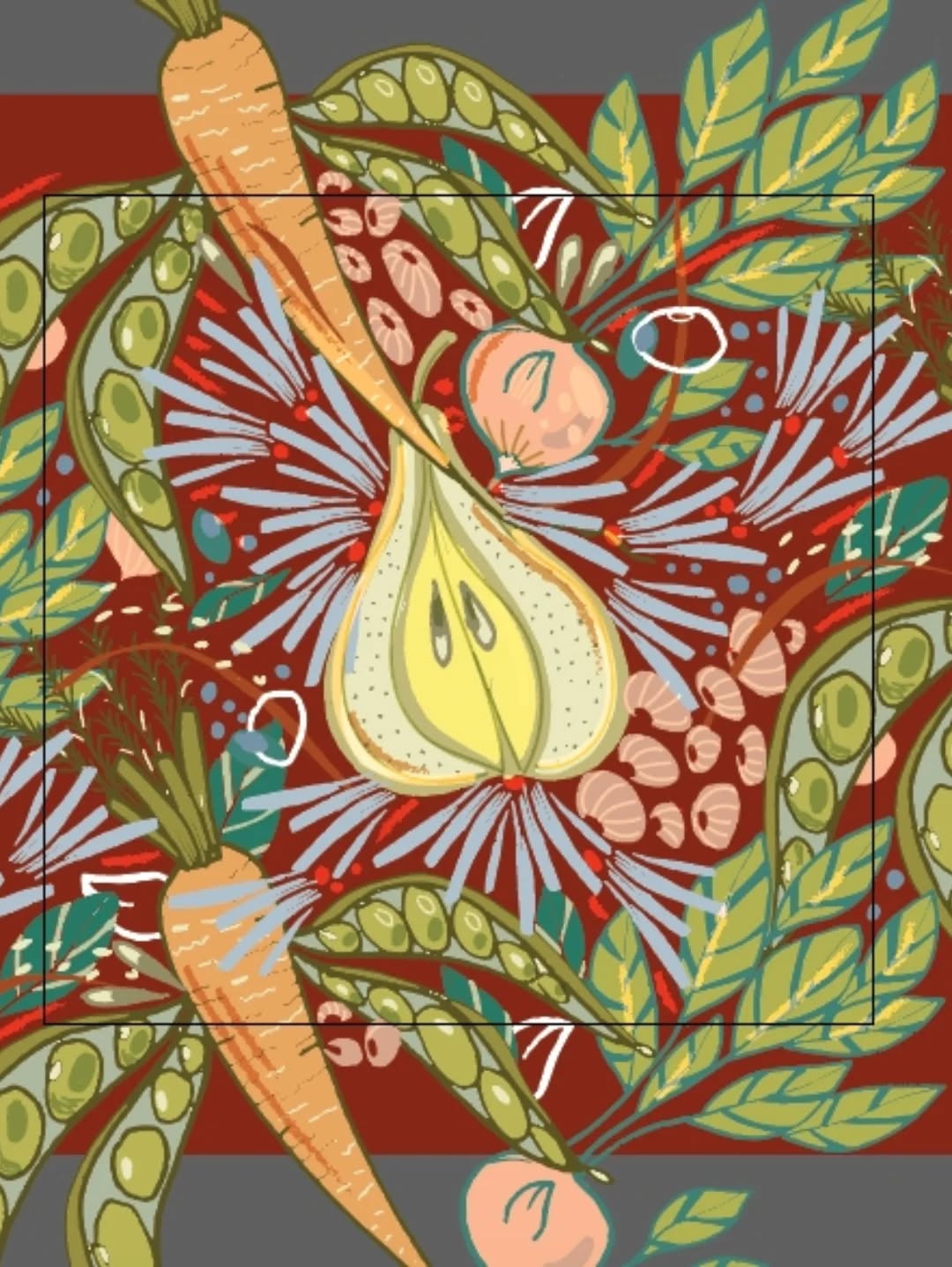 A la fin il y a l'illustration réalisée pour @lesjardinsdumontdor qui n'a absolument rien a voir avec ce motif ahah mais que je voulais vous montrer 😁
En tout cas j'ai hâte de vous montrer les 4 variantes colorées de ce motif !!! (Quand j'ai autant de nuances de couleurs c'est que j'aime particulièrement mon motif eheh)
Et vous cette nouvelle série de patterns vous en pensez quoi ? 🥰
#lescarottessontcuites #miamart #lucillepattern #patternaddict #foodartproject