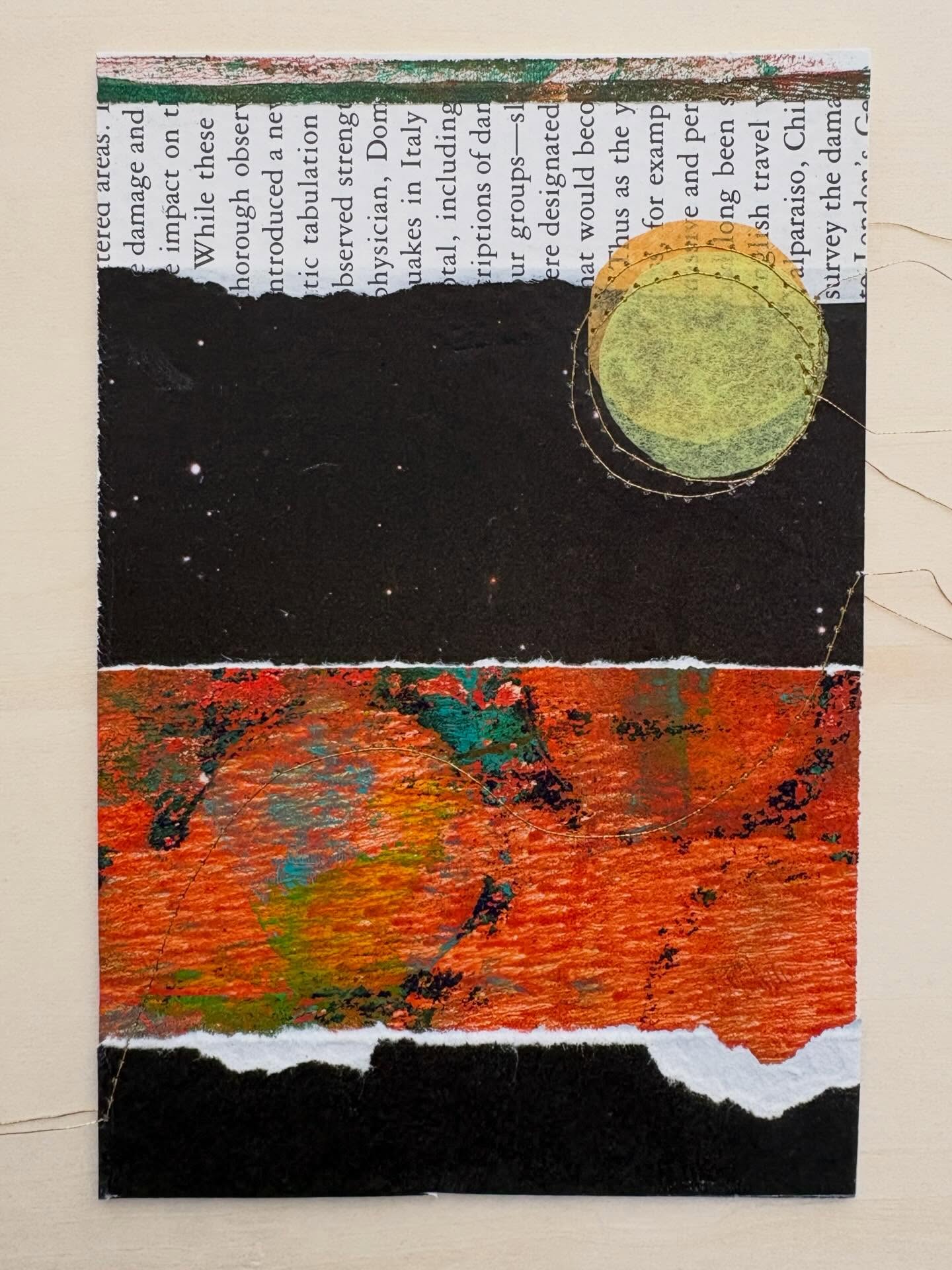 Witch Landscape day 25 @februllage 6x4” mixed media collage on paper #februllage #dailycollage #collageart #collage #jengatz
