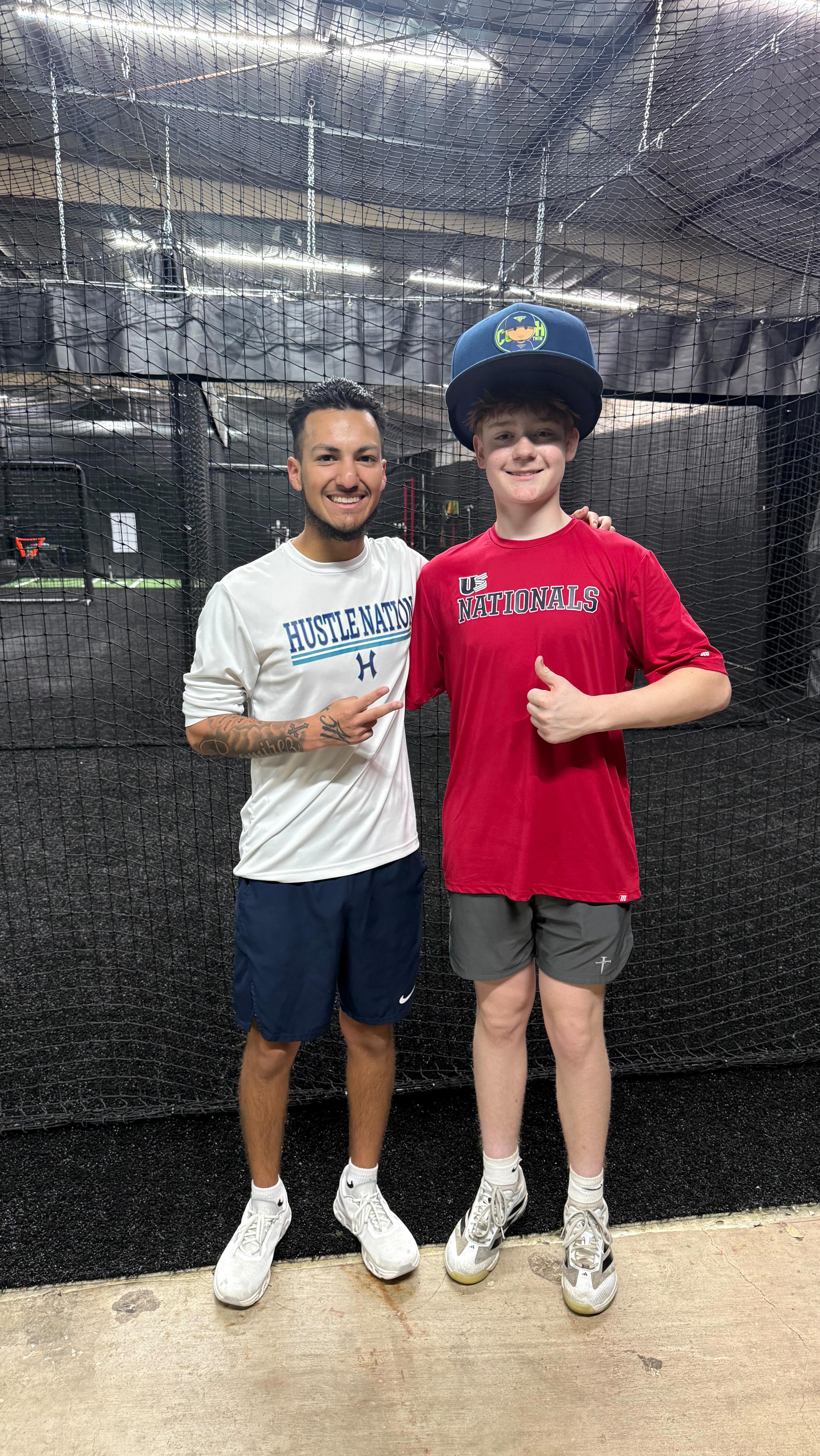 Cooper Funderburk ( @cooper.funderburk ) 2030 RHP/C, all the way down from Iowa! I had a blast working with Coop and his Dad Chad ( @gaptogapbaseballacademy ) who in my opinion is the best hitting coach I’ve ever seen or talked with, go check his stuff out if you get a chance you won’t regret it! Coop’s big focus during our session was feeling the body work downhill to feel a more controlled and glute dominant movement. Addressing this about glute dominance has been something I’ve been seeing more of in today’s athletes, with baseball players it definitely helps if they also pitch. For softball athletes a lot I see don’t get enough pelvic tilt so they start to get quad dominant and tend to fall over the plate or they’re not able to have any fluidity in their move and can’t adjust to various pitches. Chad and Coop, I enjoyed this time with y’all a ton! I’m one of the few people to ever have done a session with Coop and I’m glad I was able to tell him a simple cue that could work for him in the long run. Be sure to stay tuned as I will be officially partnering up with G2G to add softball hitting videos in the app!