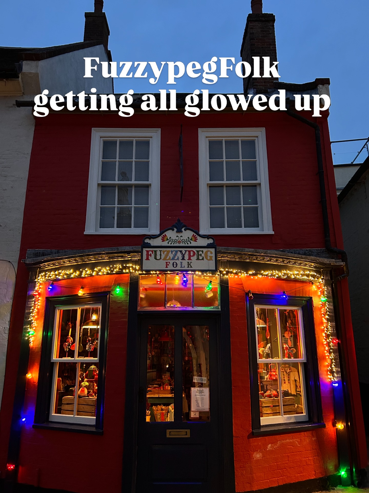 Why?
Well first of all it’s still pretty grey and gloomy out there so Bungay could do with some cheer.
And…there are plans afoot for some jolliness and fun at FuzzypegFolk in the near future. Watch this space!
PS can’t bear social media phrases but couldn’t resist using the glowy one as it’s so ridiculous
#glowedup #ridiculous #excitementbrewing #jollities
