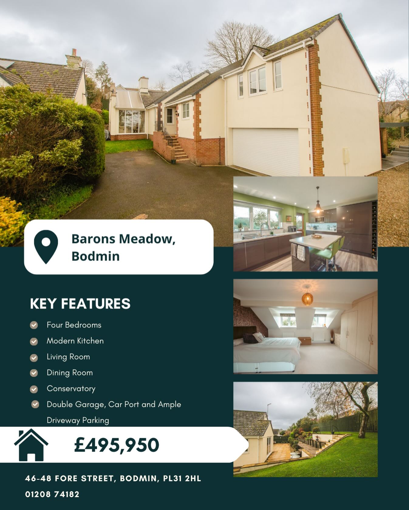 📍20 Barons Meadow, Bodmin
🏠 £495,950
Located just off Boxwell Park, 20 Barons Meadow is a generously sized and well-presented four-bedroom family home, set within a peaceful and desirable residential area. The property offers excellent access to local amenities, schools, and transport links, making it a convenient yet quiet place to live.
To enquire about this property, please call our Bodmin Branch on 01208 74182 📞
#cornwallliving #cornishestateagents #propertiesforsale
