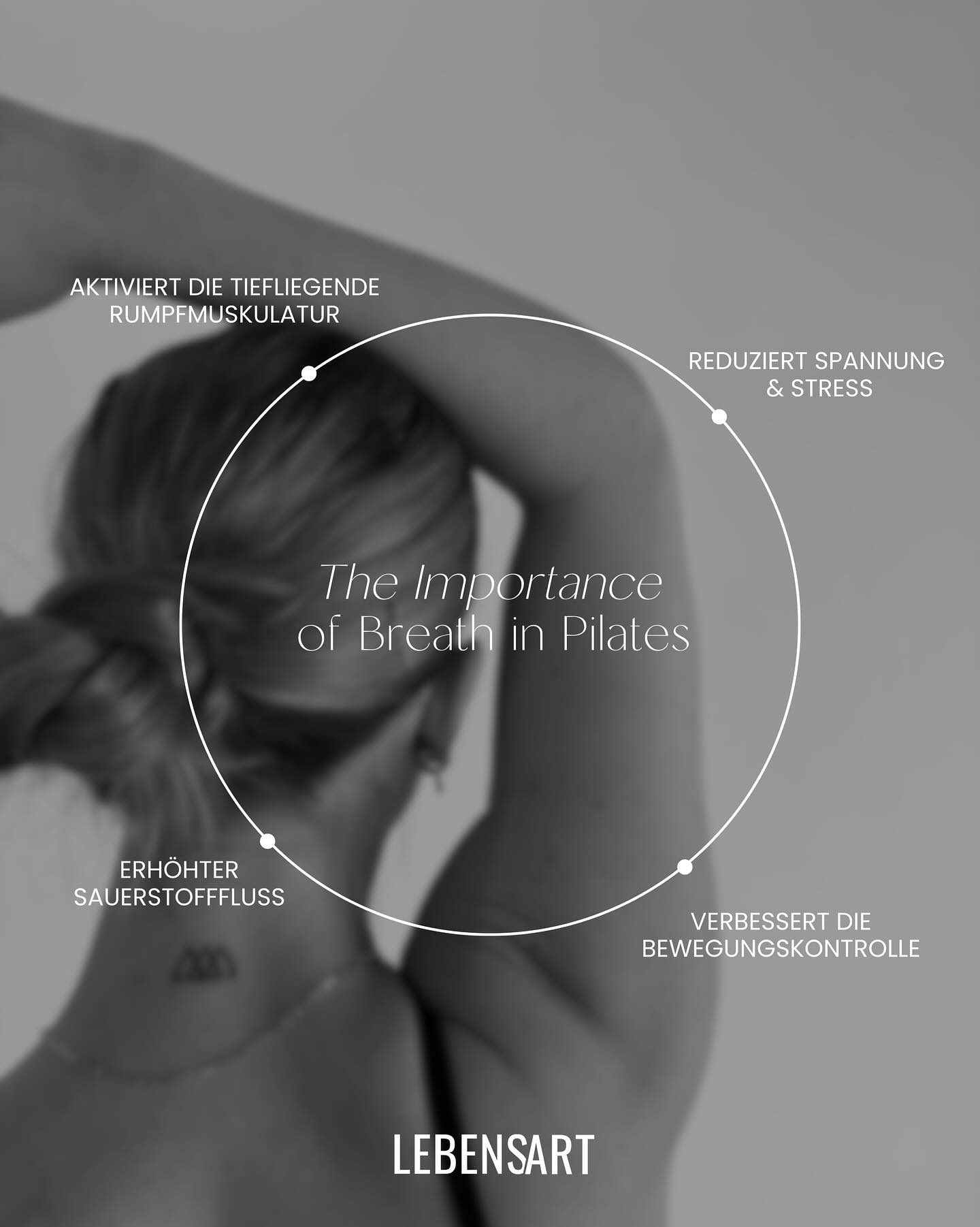 Atmung ist im Pilates viel mehr als nur Luft holen 💨
Sie hilft dir, deine Tiefenmuskulatur zu aktivieren, deine Wirbelsäule zu stabilisieren und die Bewegungen kontrolliert und fließend auszuführen. Mit der bewussten Atmung trainierst du nicht nur deinen Körper, sondern auch deine Konzentration und dein Körpergefühl.
Genau deshalb war sie für Joseph Pilates ein zentrales Element seiner Methode: Erst mit der richtigen Atmung wird aus Bewegung echtes, ganzheitliches Training.