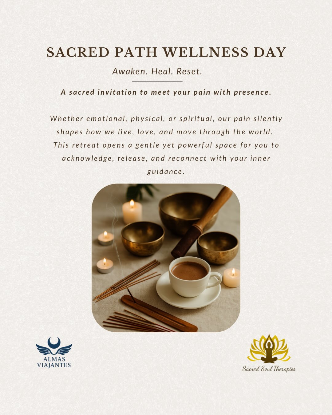 Have you noticed how pain silently shapes the way you live, love, and move through the world?
When ignored, it piles up. When welcomed with presence, it becomes strength.
Sacred Path Wellness Day is an invitation to awaken, heal, and reconnect.
During two hours in Dublin, we will create an intimate circle to:
• Cacao Ceremony — soften the heart and awaken the senses
• Guided Meditation — release the body and quiet the mind
• Sound Healing with Tibetan Bowls — tune into harmony
• Reiki — align chakras and subtle body
Date: March 29th | 10am to 12pm | Dublin 7
Exchange: €53 per person
Spots: only 6
If you feel this is for you, message us to secure your place.
And tell me: who would you love to have by your side in this journey? Tag them below.
....
Você já percebeu como a dor molda silenciosamente a forma como você vive, ama e caminha pelo mundo?
Quando você não olha para ela, ela se acumula. Quando você a acolhe com presença, ela pode se transformar em força.
O Sacred Path Wellness Day é um convite para você despertar, curar e se reconectar.
Durante duas horas, vamos abrir um espaço íntimo em Dublin para:
• Cacau cerimonial — suavizar o coração e abrir os sentidos
• Meditação guiada — liberar o corpo e aquietar a mente
• Sound healing com tigelas tibetanas — vibrar em harmonia
• Reiki — alinhar chakras e campo sutil
Data: 29/03, das 10hrs as 12hrs, em Dublin 7
Valor: €53 por pessoa
Vagas: apenas 6
Se você sentiu que precisa disso, envie mensagem para garantir sua vaga.
E me conta: quem você gostaria de ter ao seu lado nesse círculo? Marca aqui nos comentários.
#SacredPath #WellnessDay #AlmasViajantes #Reiki #holisticevents