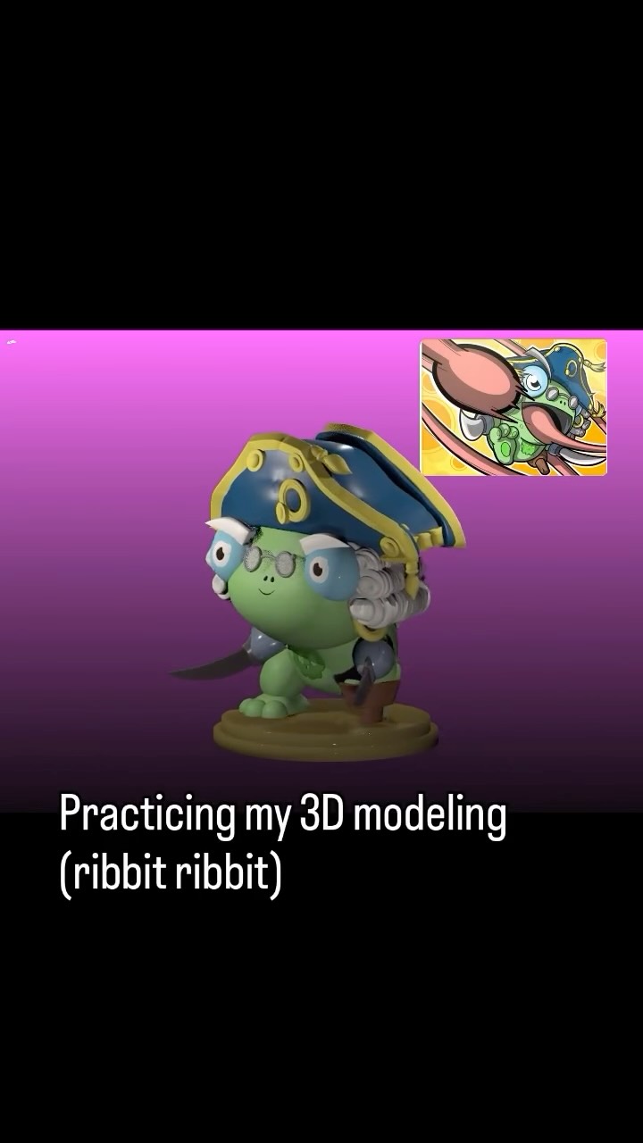 Barfrogamew Hops has become a fan favorite and so we decided it was time to render him in glorious 3d. Maybe he’ll get 3d printed soon??#pirate #indiegame #herebemonsters #hbm #indieartist
