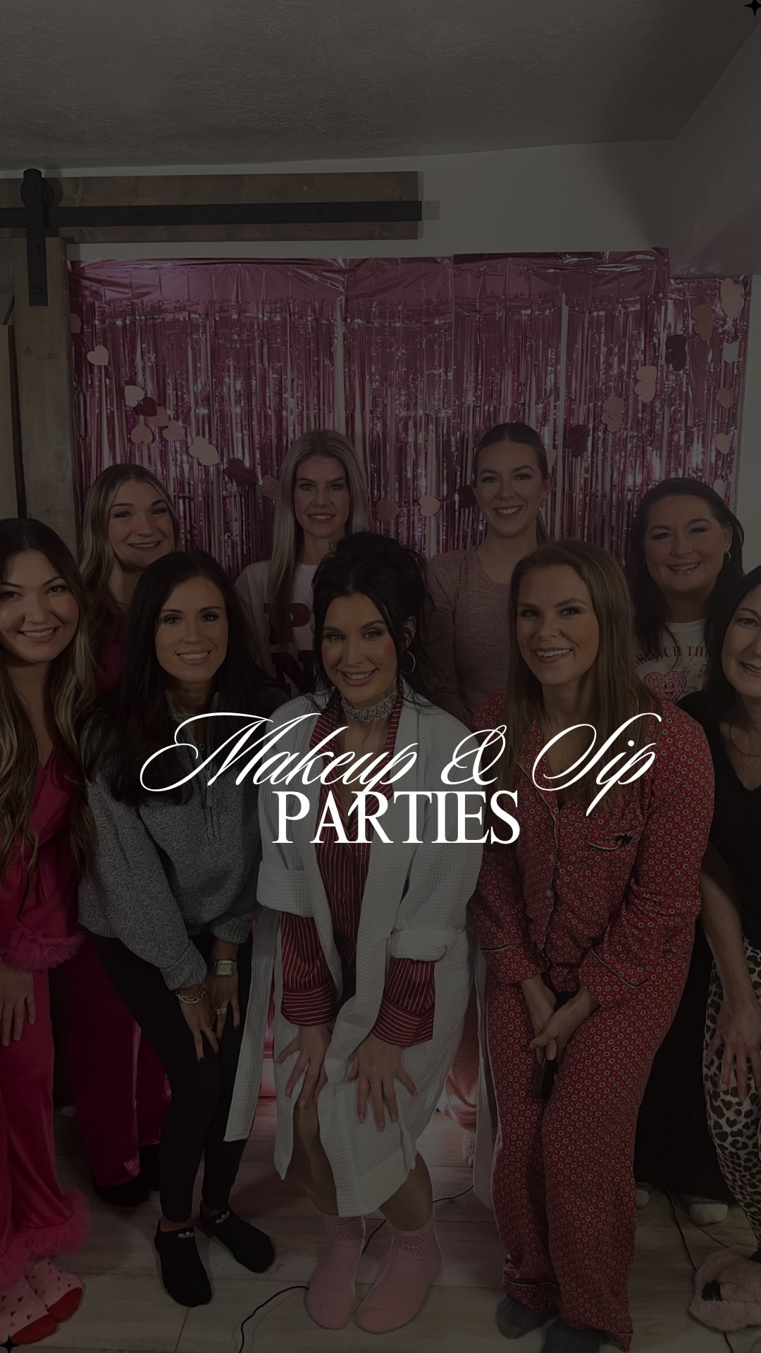 Gather your girlies and let’s party! All while we sip, hang out, and learn to do our makeup.
I’ve had this idea sitting in my head for years.
I talked about it with brides. With friends. I kept saying, “One day…” And I finally did it. My first Makeup & Sip party.
After months of planning, organizing, second-guessing, refining; it happened. And it was everything I hoped it would be.
Makeup & Sip is more than just glam. It’s connection. It’s confidence. It’s a girls’ night that actually leaves you learning something you can use long after the wine is gone.
Perfect for girls’ nights in, bachelorettes, birthday weekends, or honestly… a random Sunday when you just want to feel put together and have fun.
More details coming soon.
The fun has officially begun — and I’m only getting started.
special thanks to @ang_harshman for hosting and really collaborating with me on this event. @jenee.bonacci for the beautiful sign with the perfect penmanship. It was really a great surprise. For my girlfriends who were there to support me and tell me “it’s totally going to be fine!”. And to all of my past brides and current who were there to listen to my business dreams and always push me through it.
I’ve led seminars on confidence and simple everyday techniques. But teaching my own class, my way?
That unlocked something new.
Stay tuned.