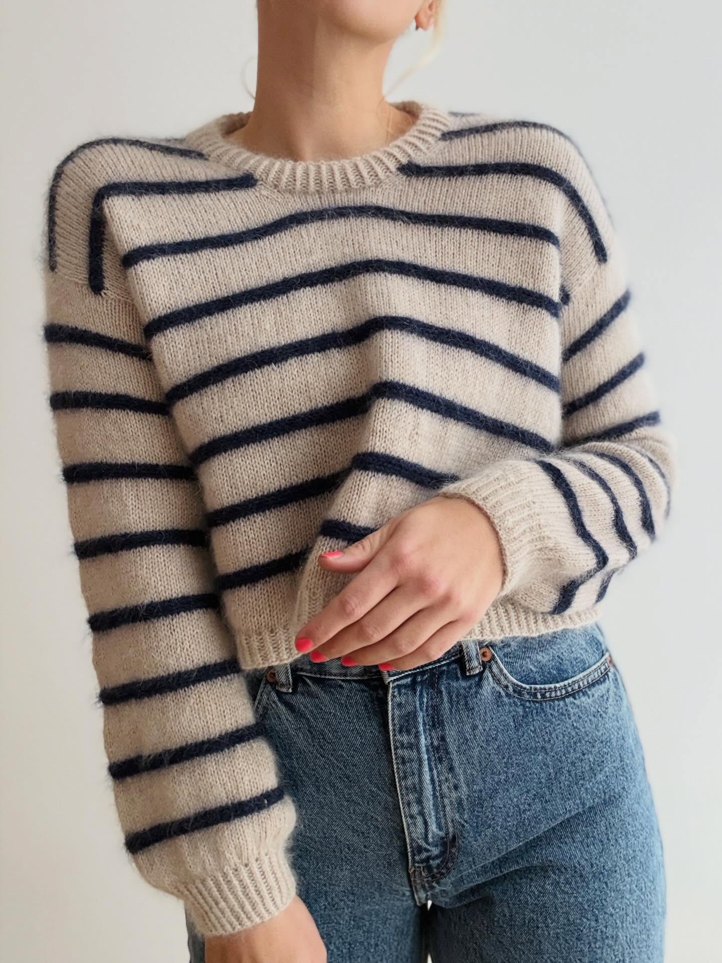 ☀️ PATTERN RELEASE BRIDGET SWEATER ☀️
.
Once in a while, I am in need of a classic design. But it wouldn’t be me if this design would be too classic - I always need a special twist 🥰 This time, I decided to pretty up a classic, simple striped sweater by working I-cord stripes - and the result is absolutely amazing! The sweater is rich of texture and depth and has the little special something I was looking for 😊
.
Working this sweater took a little while (because the I-Cord stripes need a little bit of commitment), but with the most amazing help of my tech editor and my test knitting team, I can finally write my most favorite words: The pattern for the Bridget Sweater is now available in German and in English on my website and Ravelry, now with 25 % off on this and all other patterns of mine to celebrate the release (no code needed, valid until the 4th of March 2026).
Additionally to the written pattern, you will find lots of helpful YouTube tutorials for the pattern instructions to make everything as easy as possible 🙌
.
Happy knitting and I cannot wait to see your version of Bridget 💗
.
.
.
Pattern by me - #bridgetsweater - and available now in German and in English on my website and Ravelry 🥳
.
Wool: Silkhair in Nachtblau und Hellbeige and Ecopuno in Nachtblau und Sandbeige by @lanagrossa
.
Advertising
.
#knitting #knitwear #knitknitknit #stricken