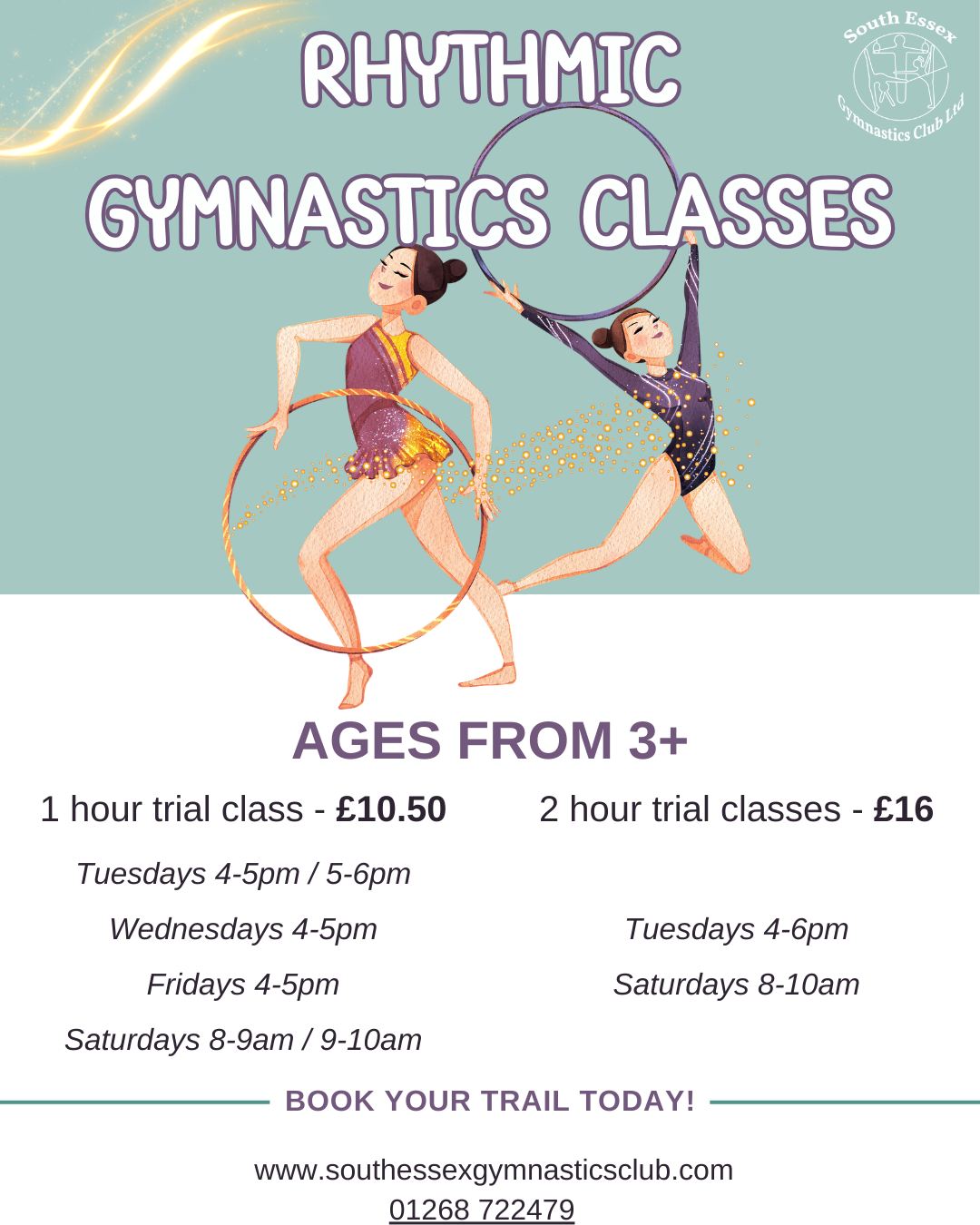 Looking for the perfect after-school or weekend activity?⭐
Give your little ones the chance to learn rhythmic gymnastics in a fun, supportive environment. From ribbons to hoops, our classes for ages 3 and up are now open for trial bookings!
Where: Bailson Sporting Village
Price: Trials from £10.50
Places fill up fast! Book your spot, link in bio, or give us a call on 01268 722479.