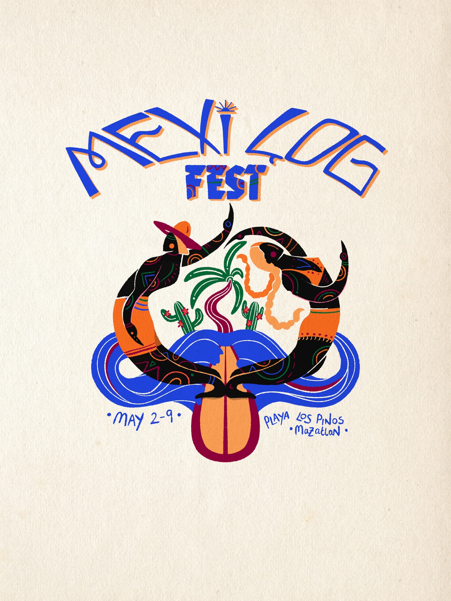 Submitting this funky and colourful piece for this year’s @mexilogfest 2026 art competition!!
Very last minute, but just can’t miss out on drawing Mexican waves !!
☀️🇲🇽☀️